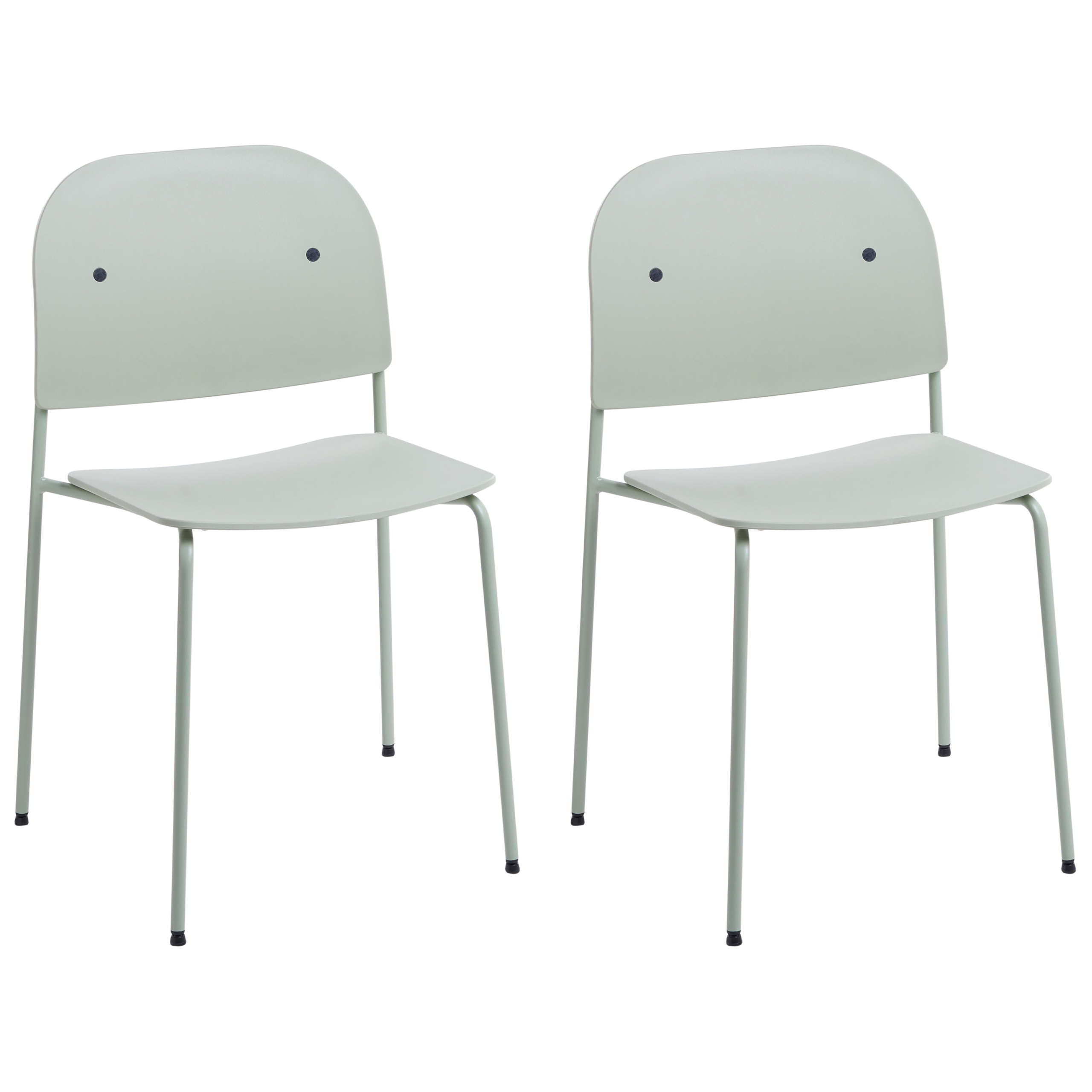 Set med 2 matstolar WINDUST Metall Mintgrön