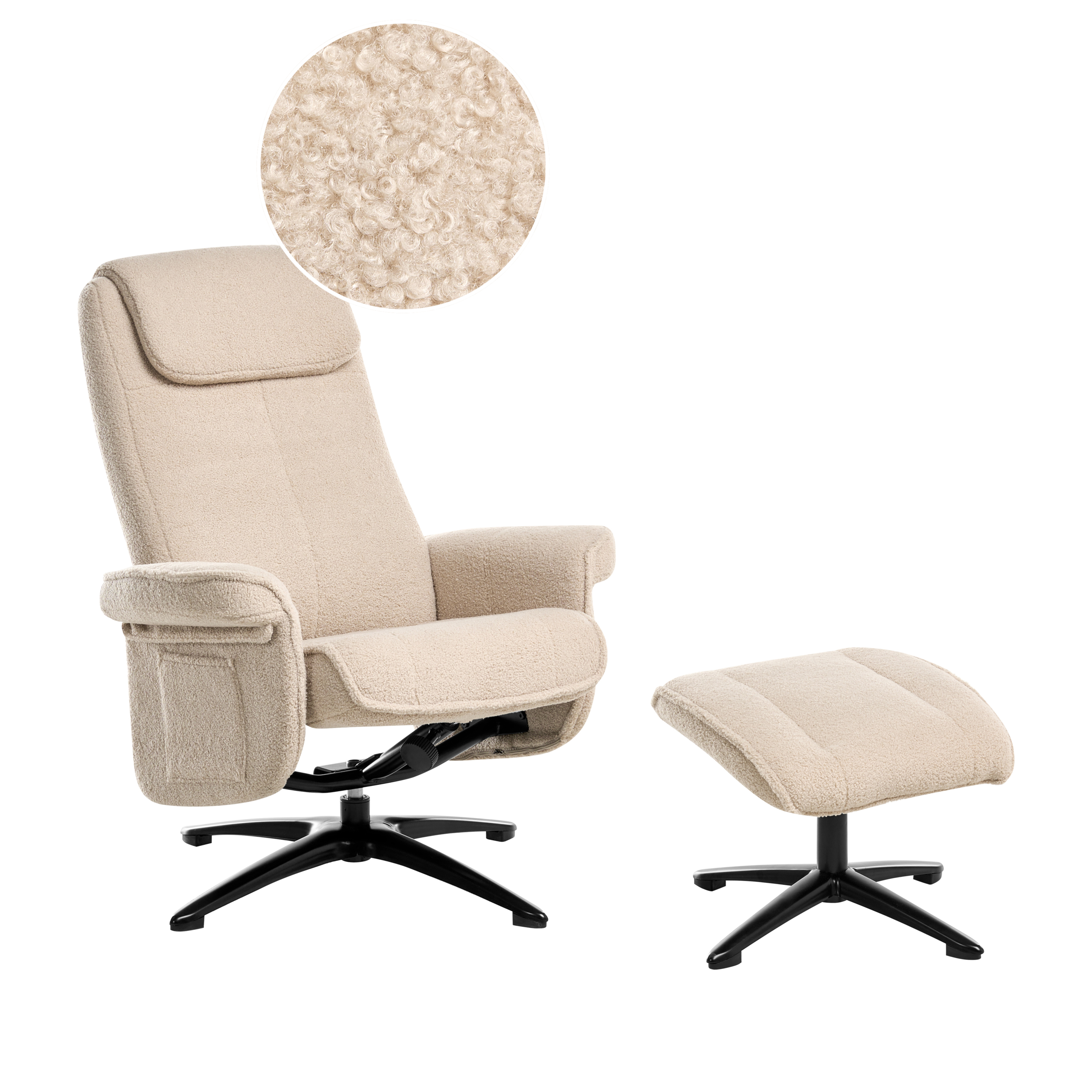 Reclinerfåtölj GERAS Bouclé Beige