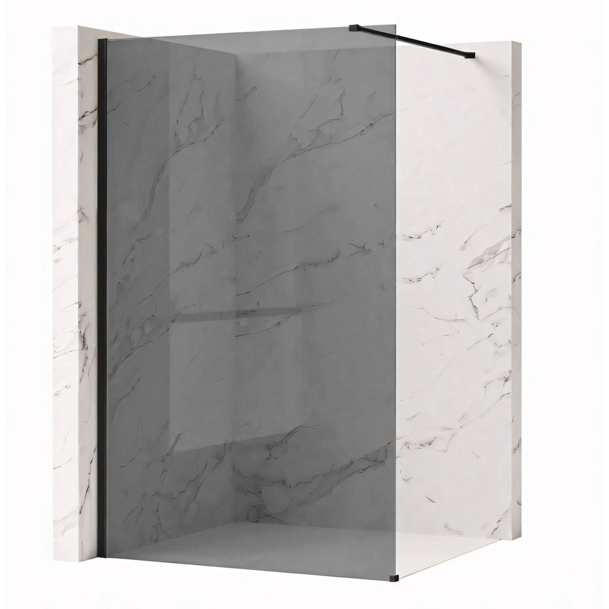 REA Duschvägg Flexi Grey 80 Svart, 120x80x195cm
