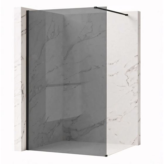 REA Duschvägg Flexi Grey 80 Svart, 120x80x195cm
