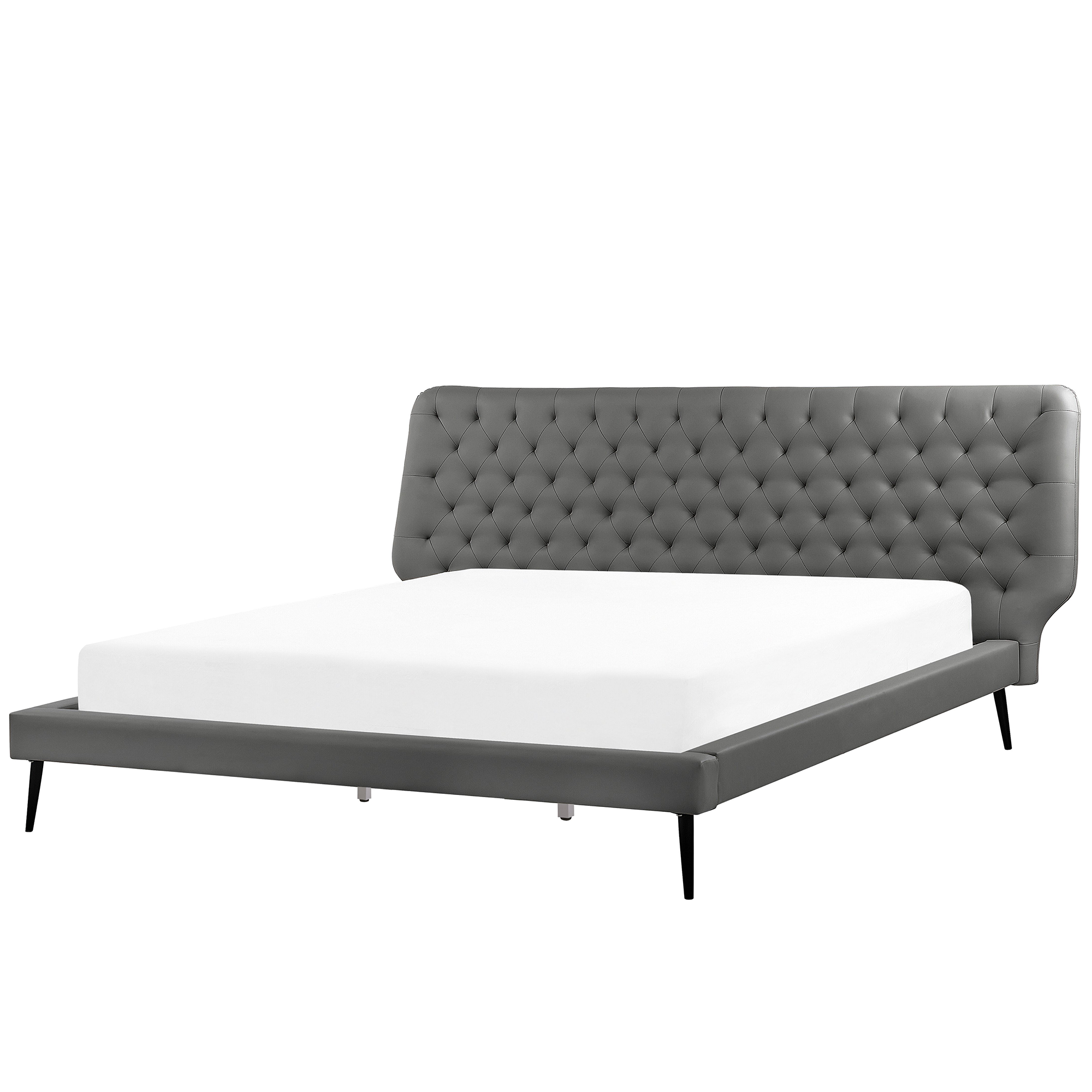 Säng med lamellram Konstläder ESSONNE 180 x 200 cm Grå