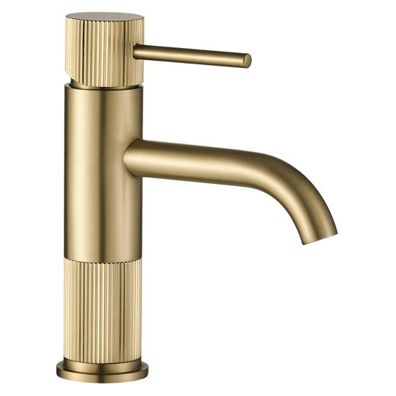 REA Tvättställsblandare Lungo Stripe Låg Borstat Guld, 16x12x19,5cm