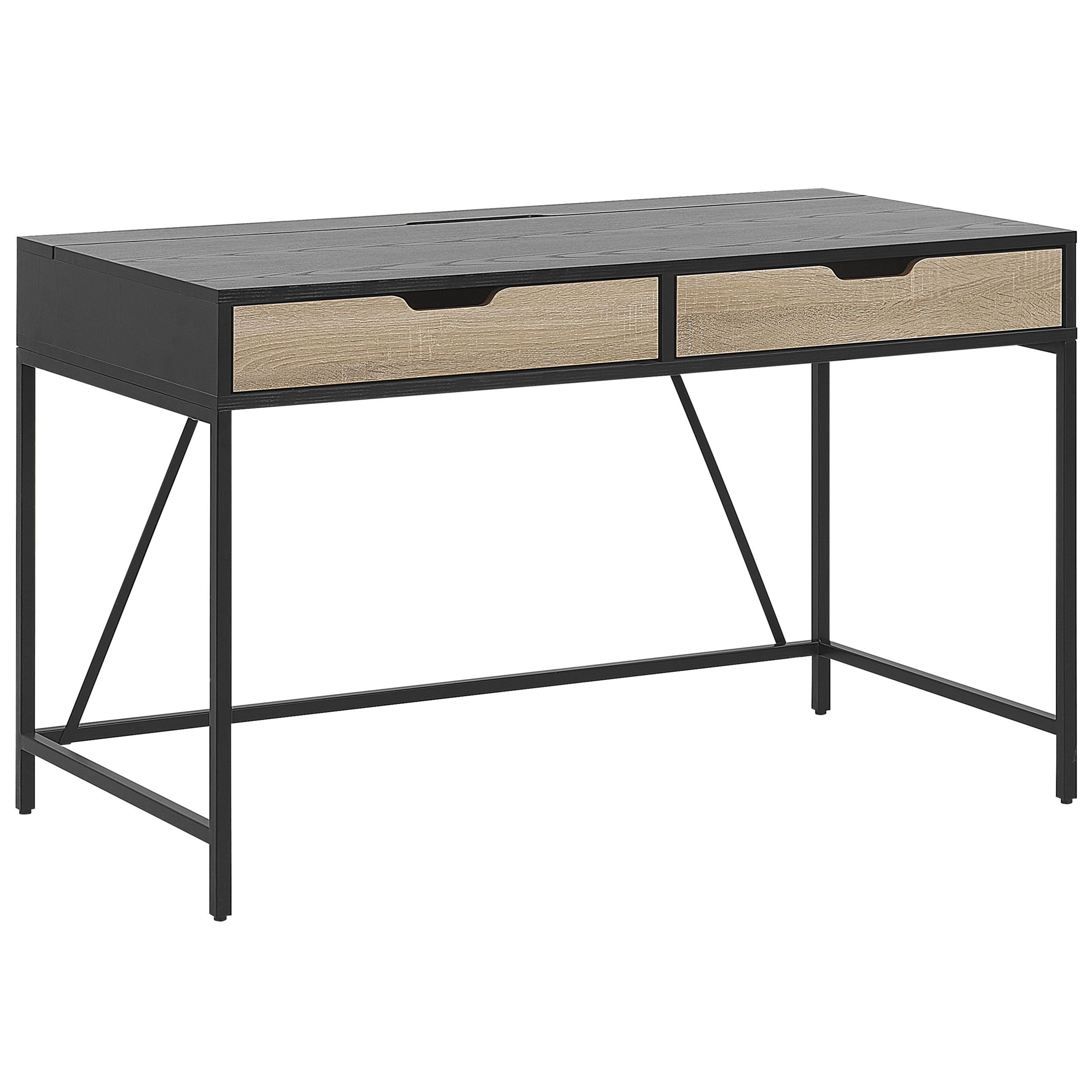 Skrivbord JENA 120 cm 60 cm med lådor Svart