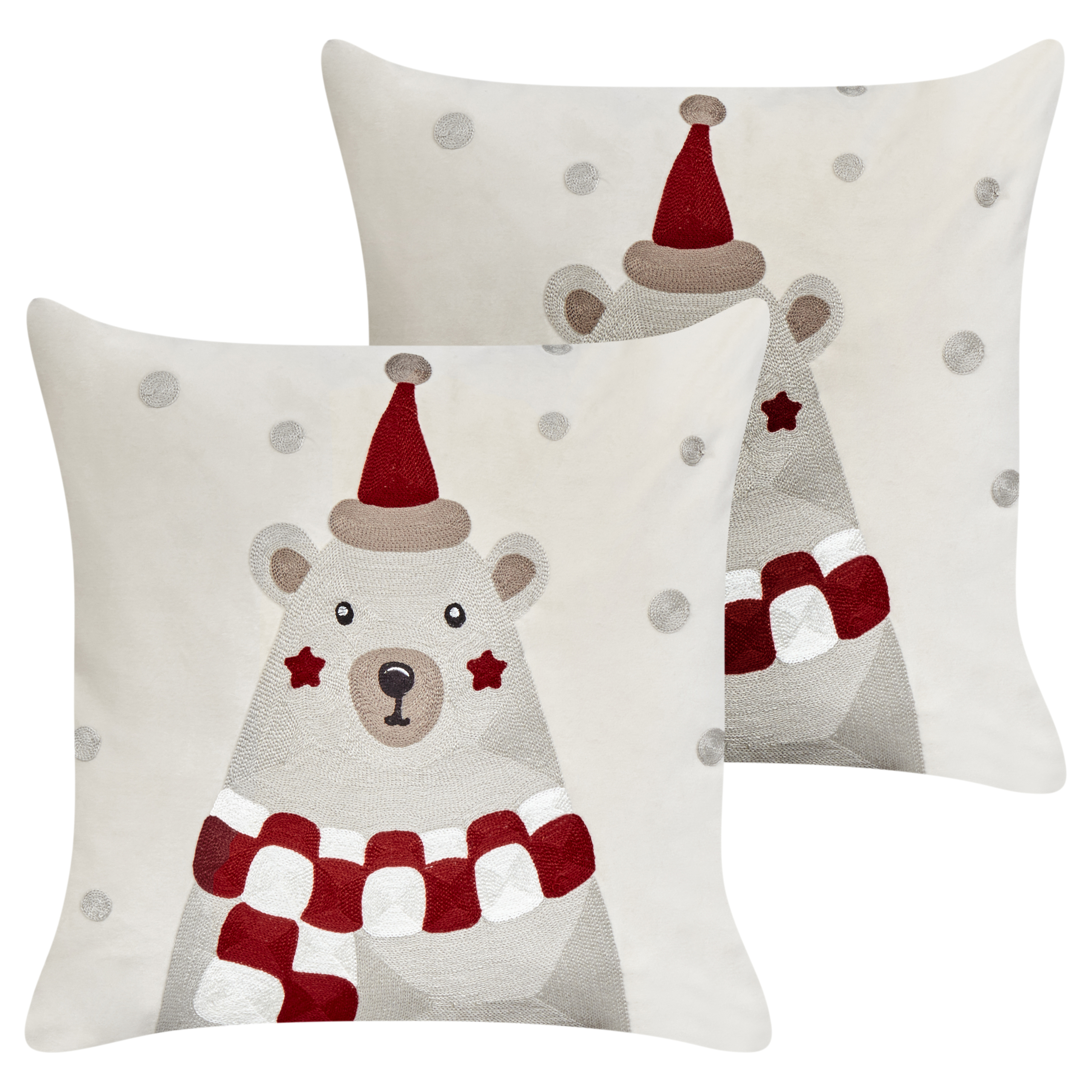 Set med 2 prydnadskuddar JELLIES 45 x 45 cm Sammet Off-White
