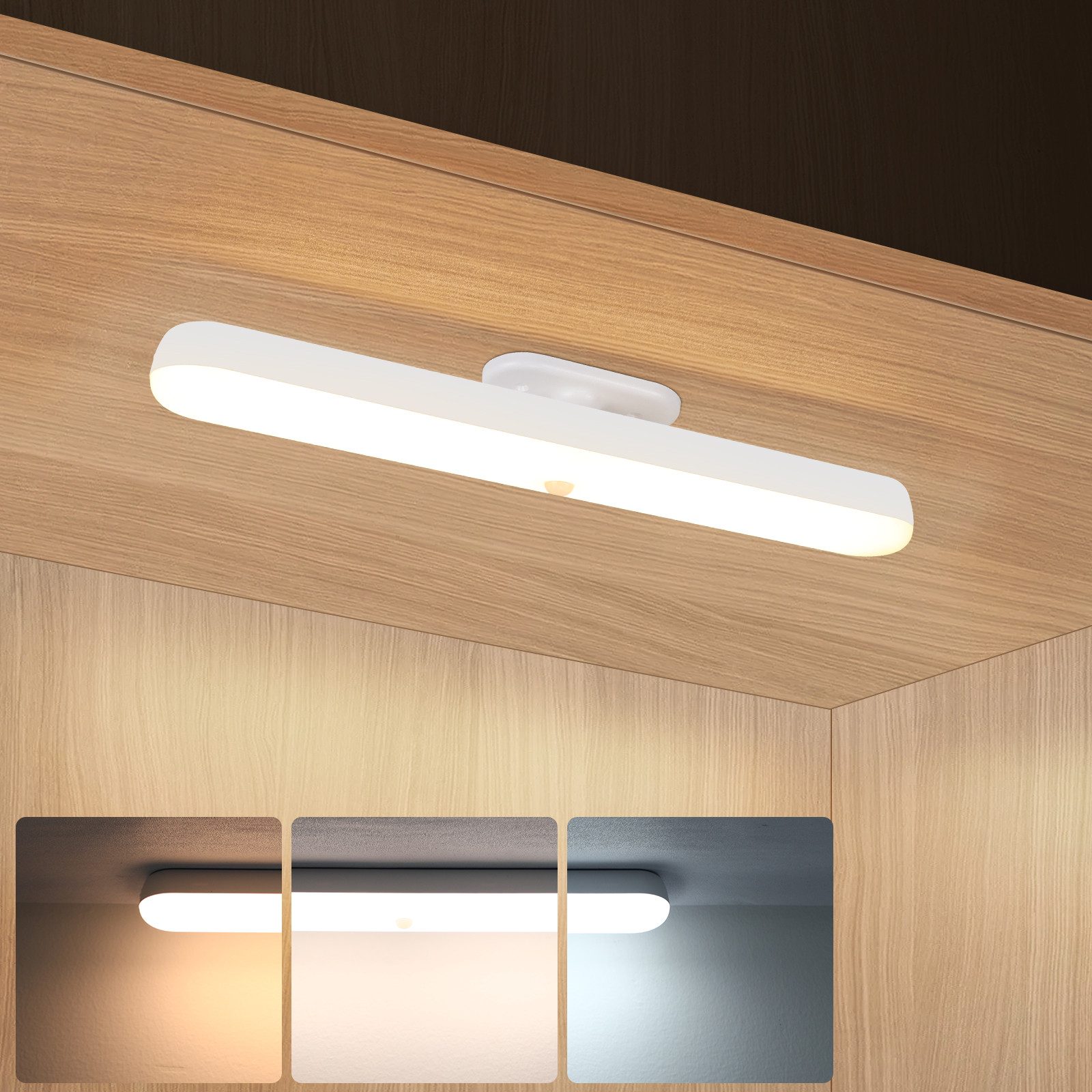 NETTLIFE LED - Köksskåpslampa, med rörelsesensor - USB - Laddningsbar kökslampa, skåplampa, 24 cm