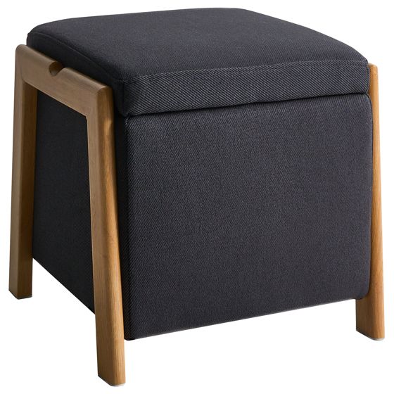 Förvaringspuff EDLAND 45 cm Svart