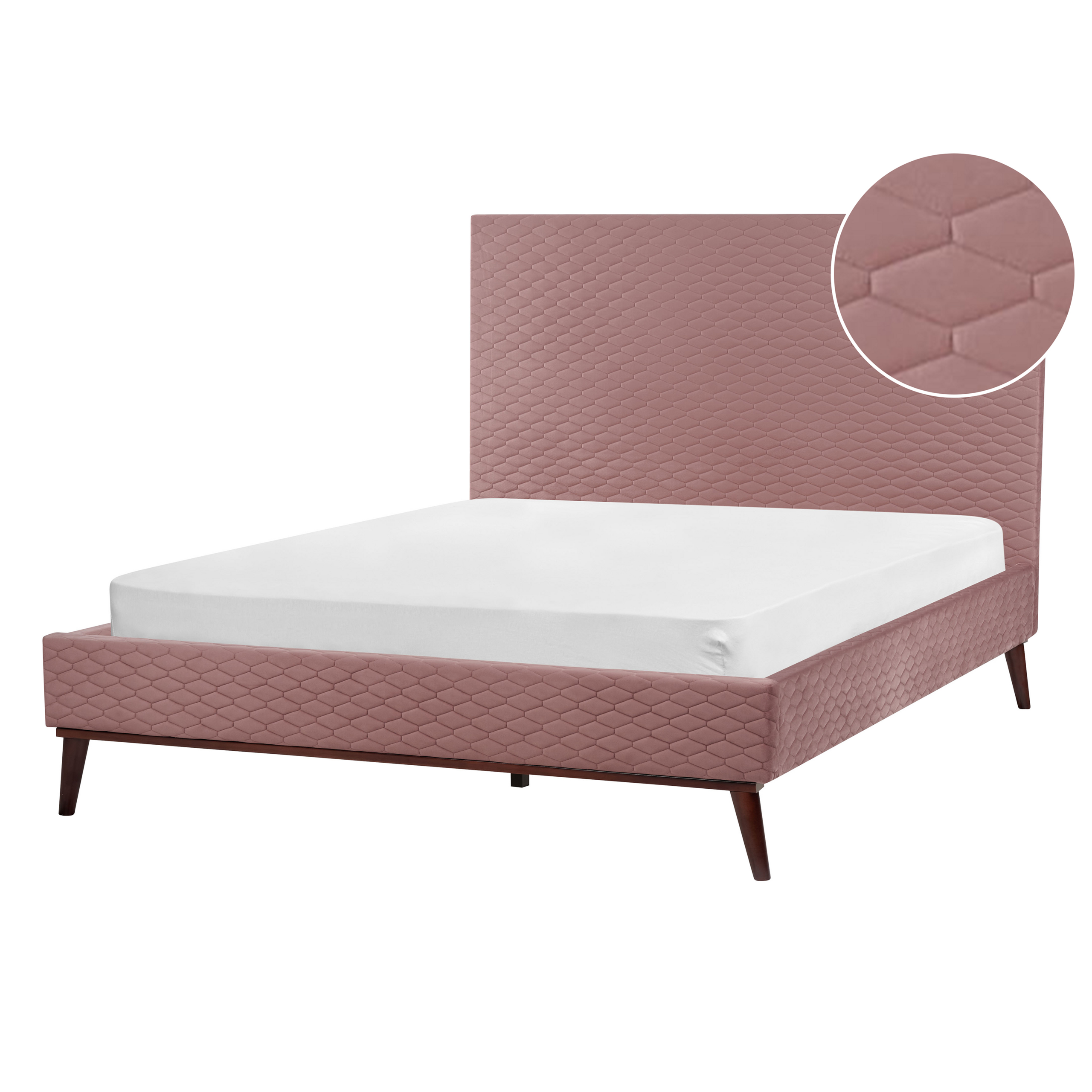 Säng med lamellram Sammet BAYONNE 140 x 200 cm Rosa