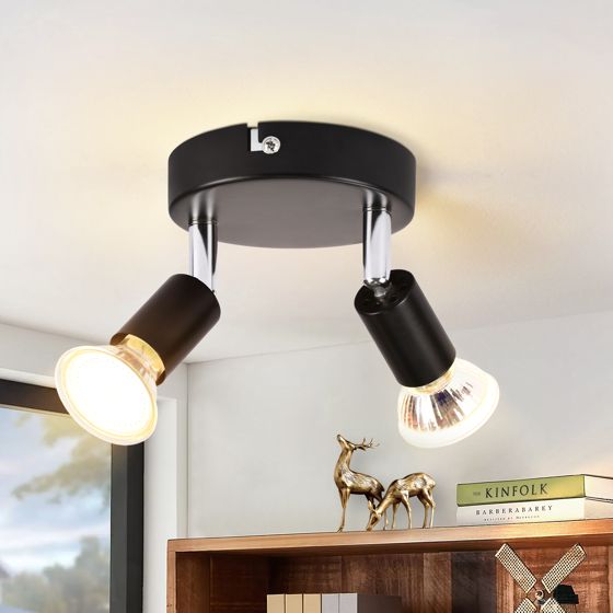 NETTLIFE LED - taklampa GU10 - 2 moderna runda takspotlights 350° takspotlights för kök utan glödlampa