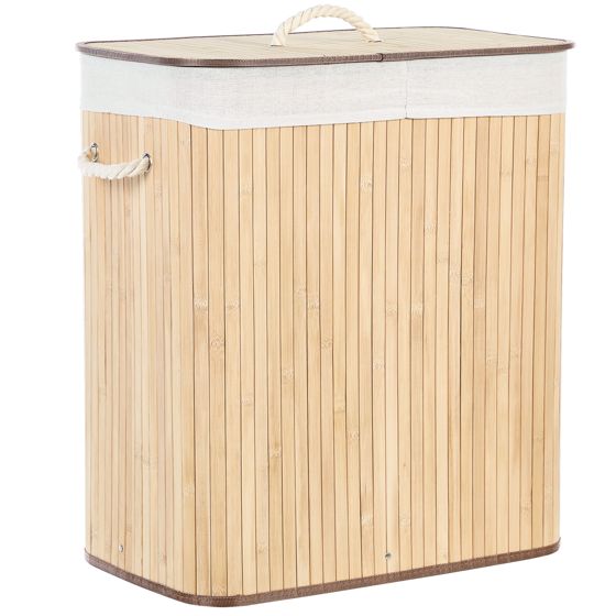 Tvättkorg KANDY Bambu Ljusbrun 100 L