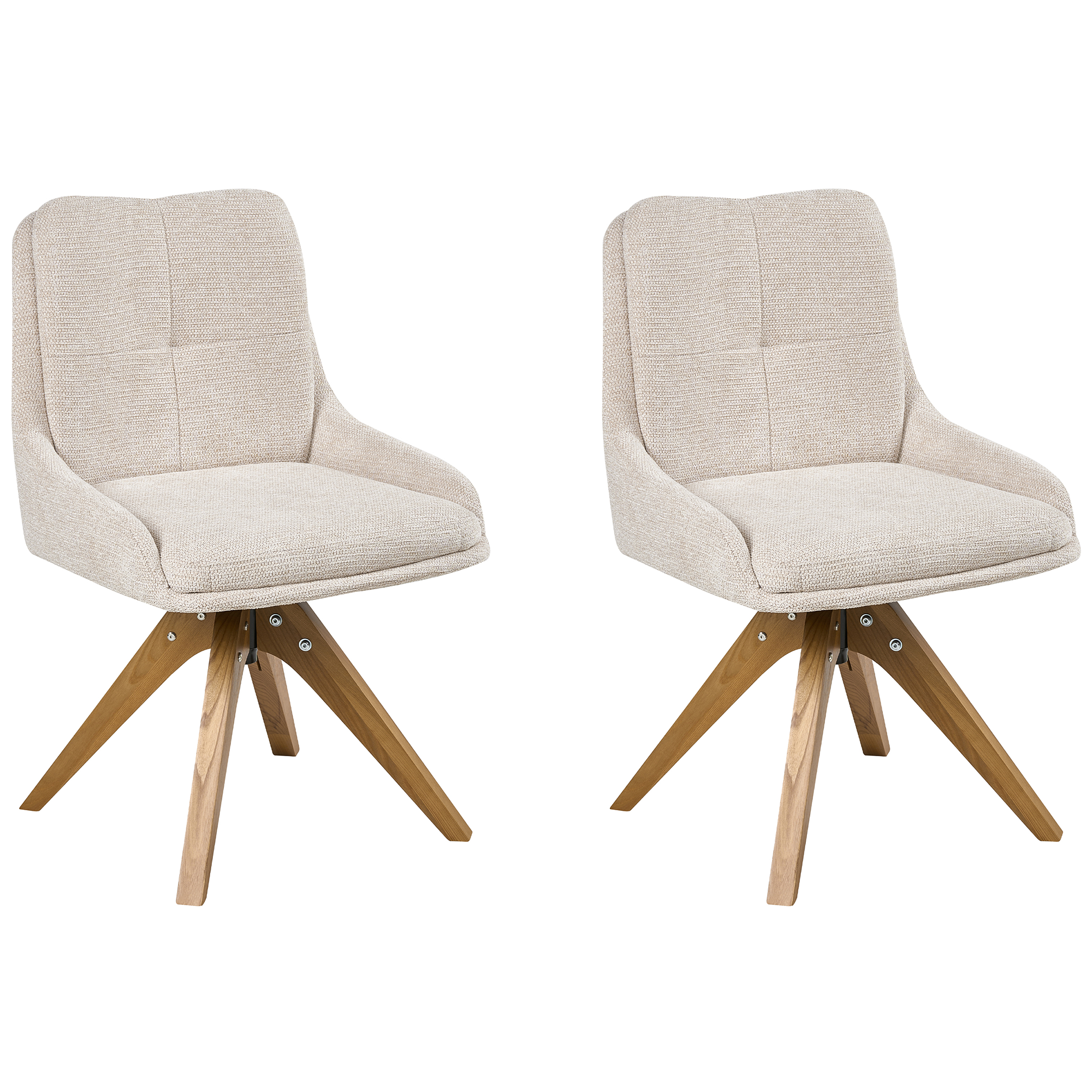 Set med 2 matstolar Vridbar DORRIS Ljusbeige