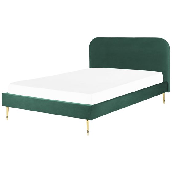 Säng med lamellram Sammet FLAYAT 160 x 200 cm Smaragdgrön