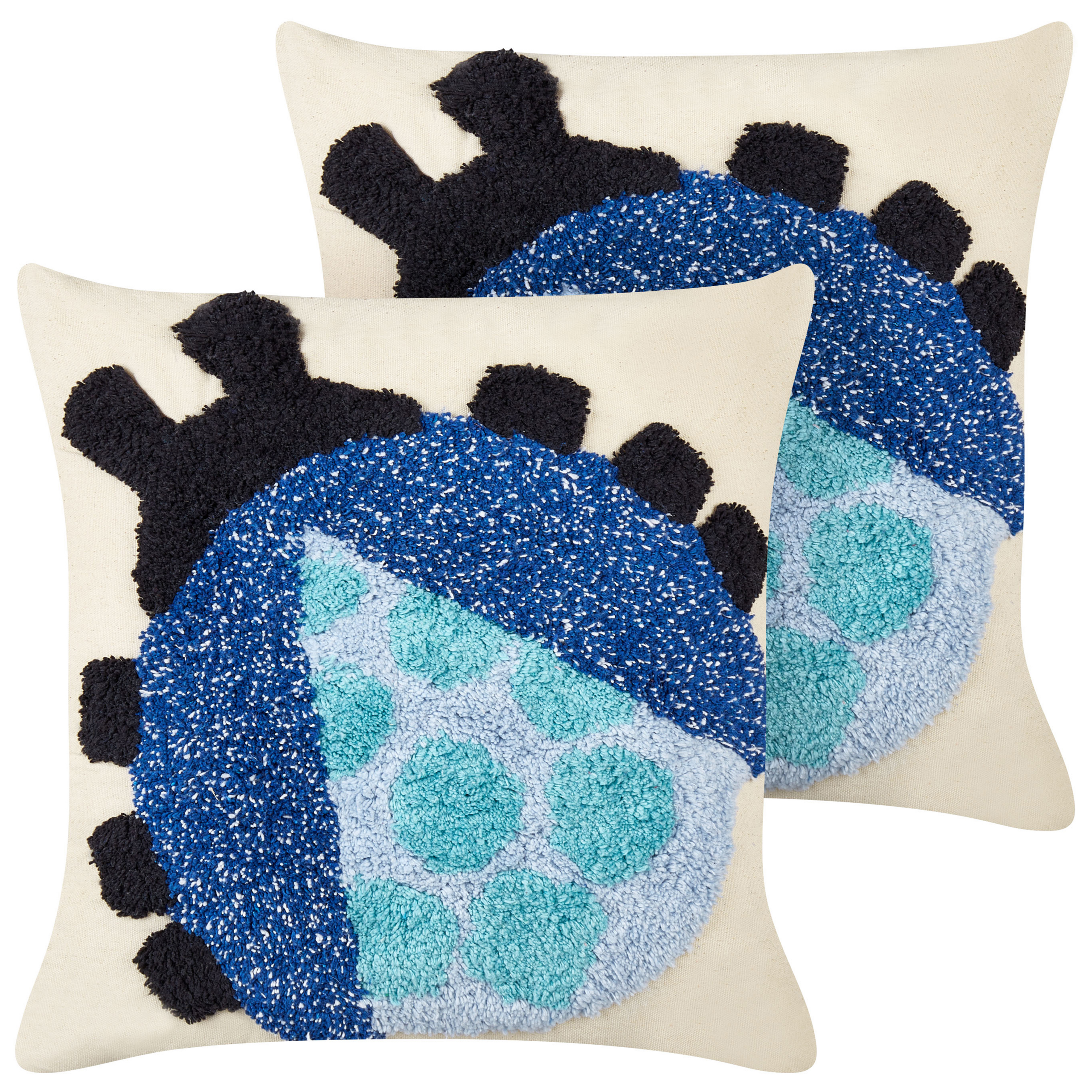 Set med 2 prydnadskuddar LADYBIRD 45 x 45 cm Bomull Flerfärgad