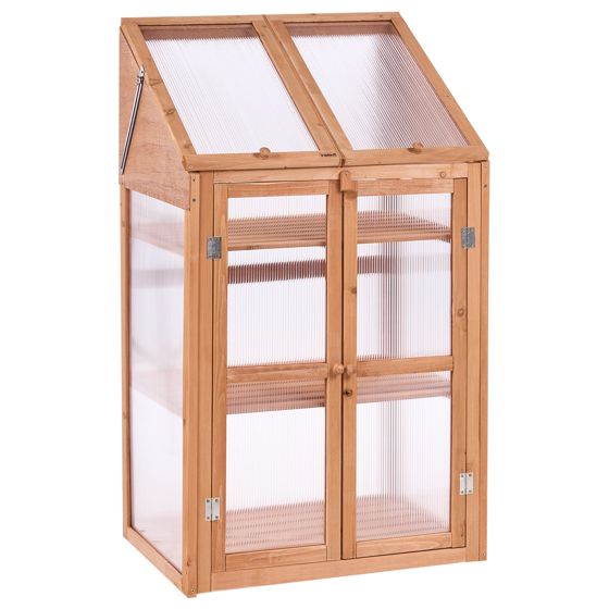 Växthus för balkong VOLVERA 67 cm 49 cm Granträ Ljusbrun