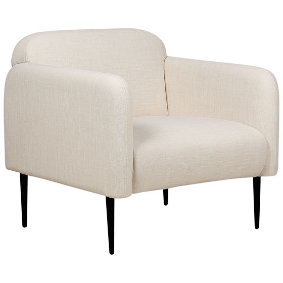 Fåtölj STOUBY Linne Ljusbeige