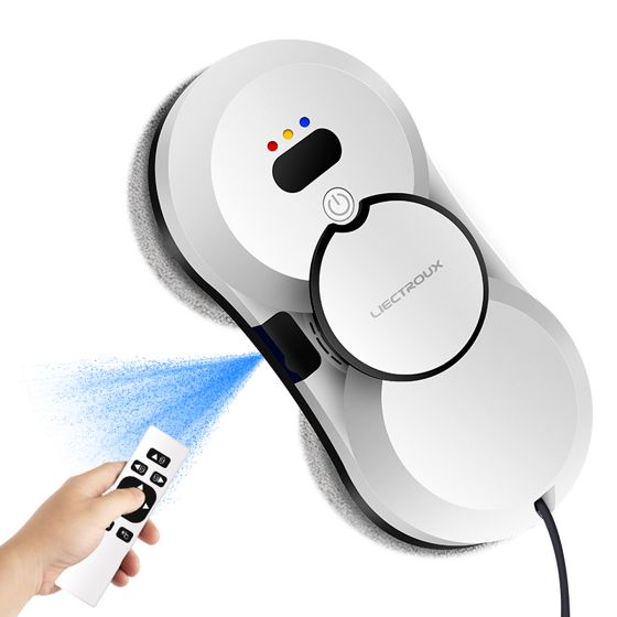 LIECTROUX Robot Fönsterputsare HCR-10 Vit - 2800 Pa - 30ml Behållare - Automatisk rengöring - Självständig intelligent fönsterputsrobot