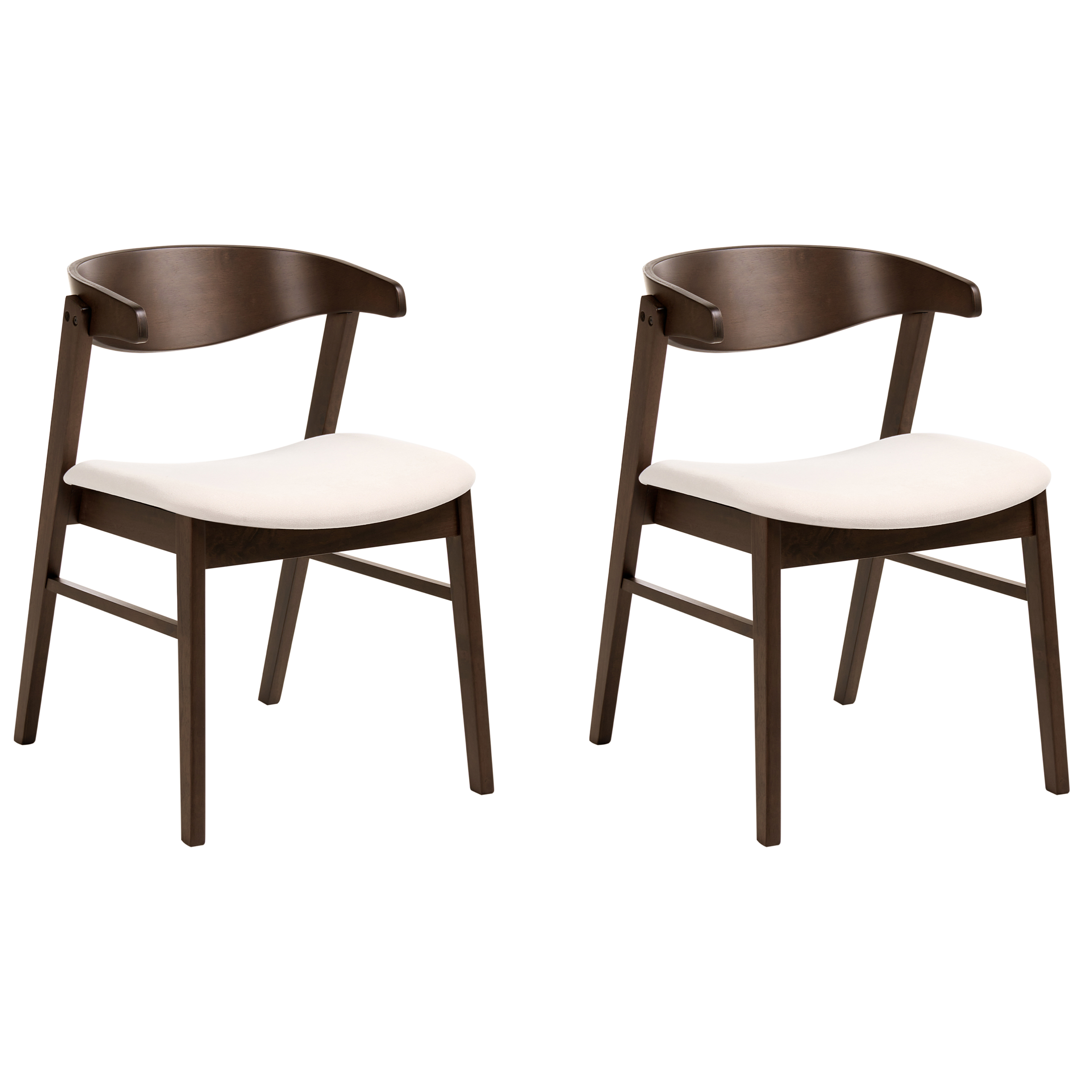 Set med 2 matstolar LILLY Mörkbrun/ Off-White