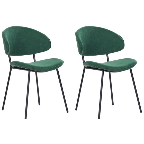 Set med 2 matstolar KIANA Mörkgrön