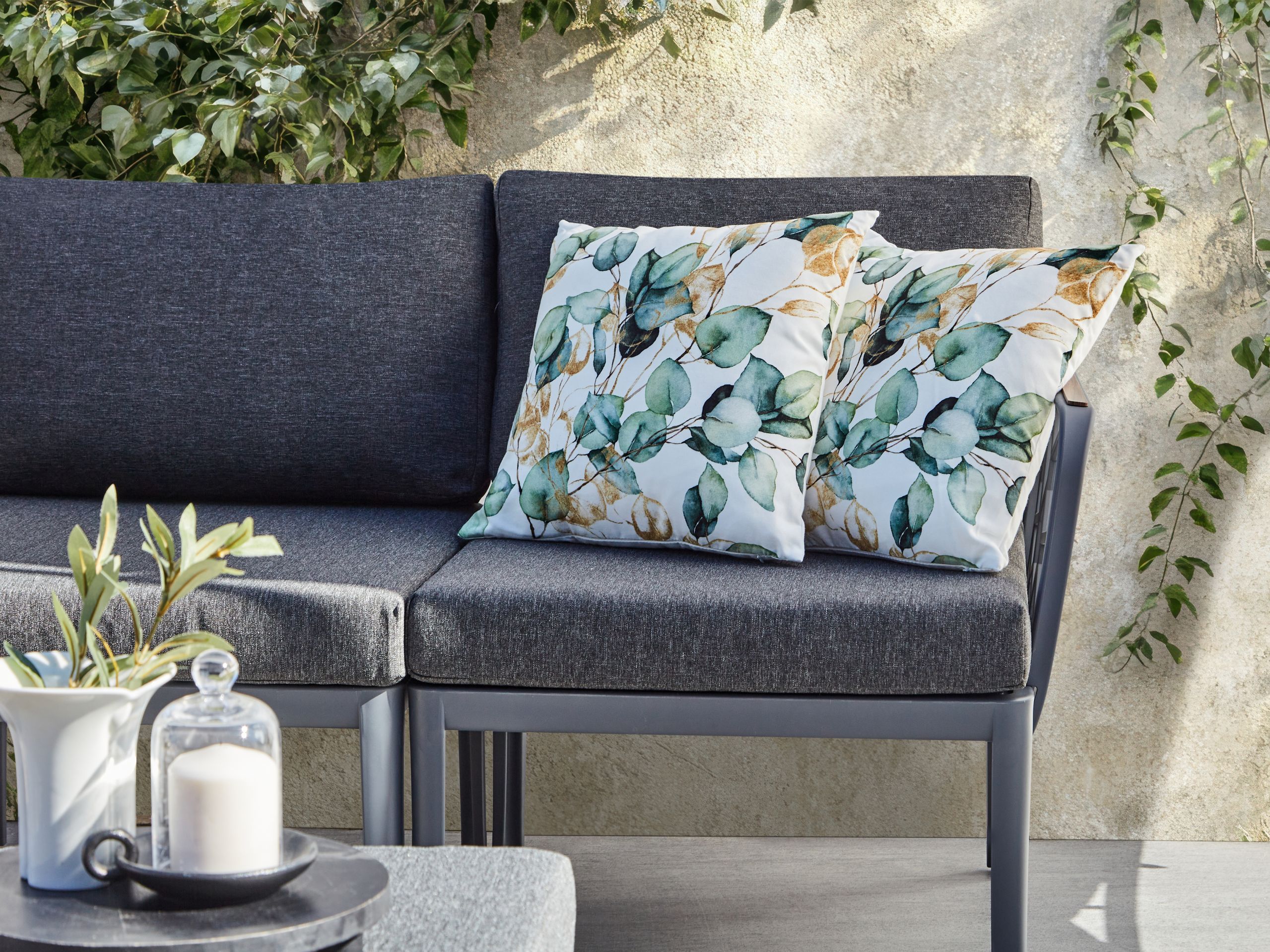 Set med 2 utomhusdynor GLADE Växtmotiv 45 x 45 cm Flerfärgad