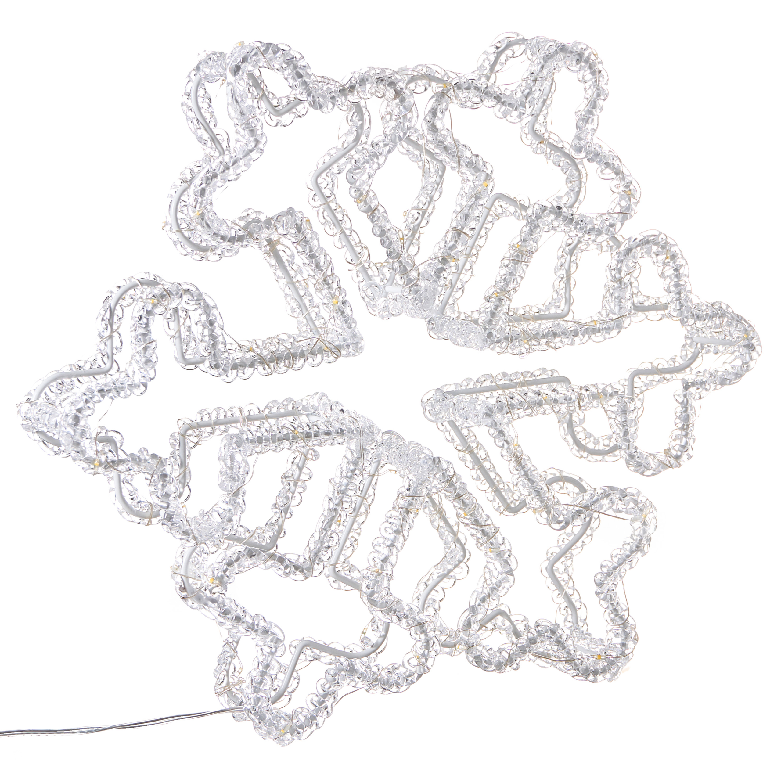Utomhusdekoration LED SILVERAN 28 cm Snöflinga Vit
