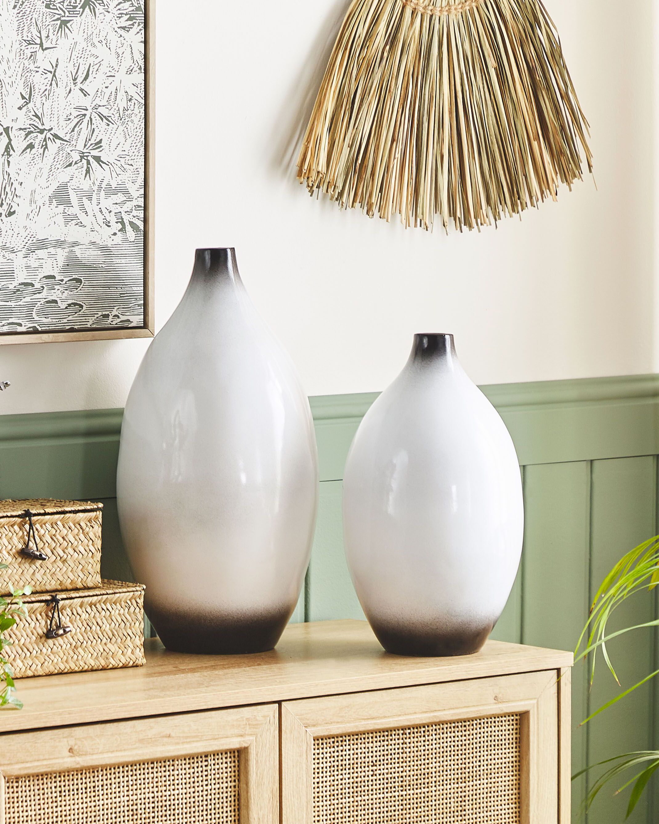 Dekorationsvas BAEZA 46 cm Keramik Vit