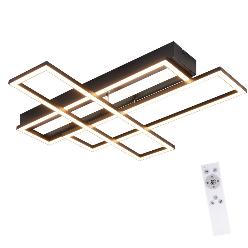 NETTLIFE LED - taklampa för vardagsrummet, svart, rektangulär, dimbar, modern design