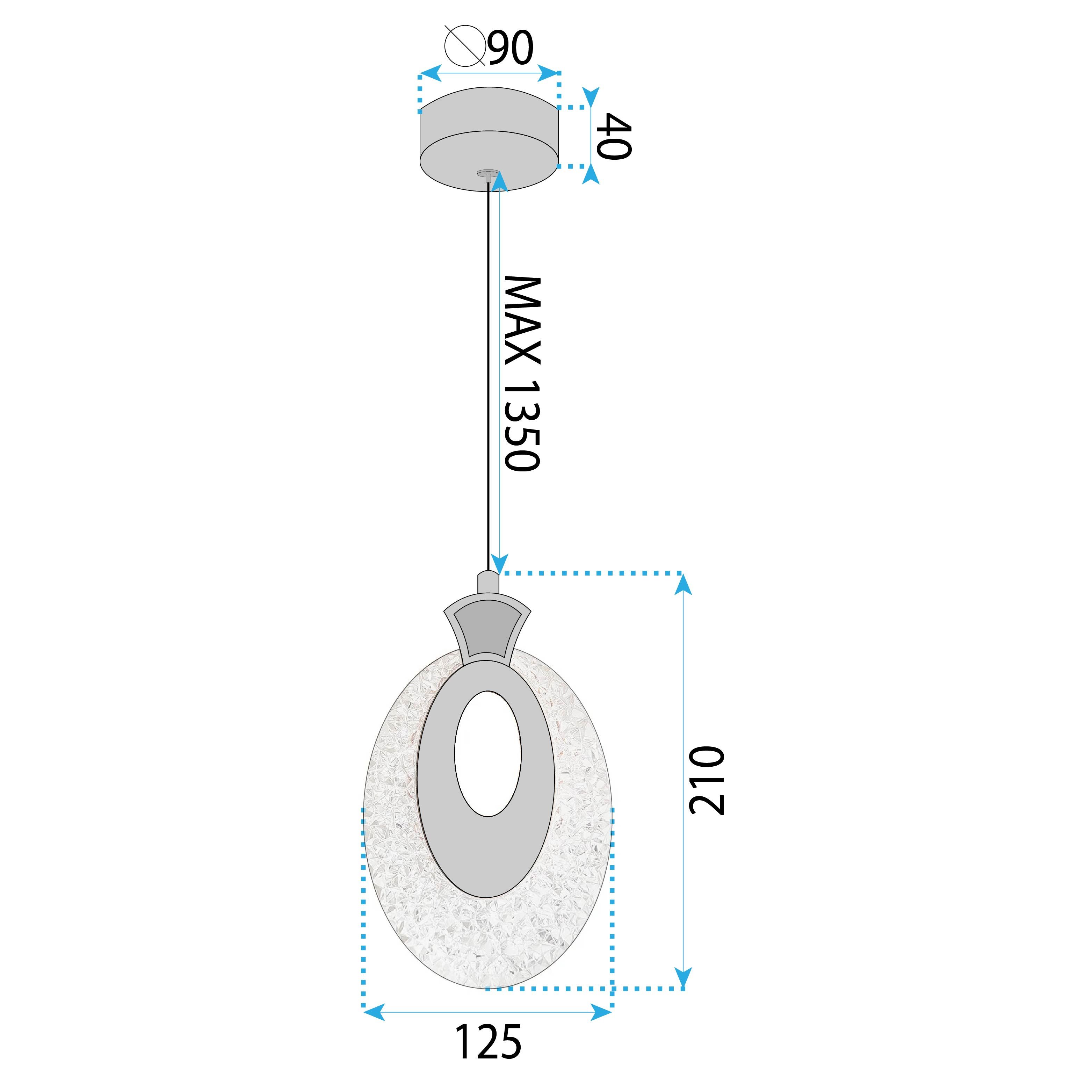 TOOLIGHT hängande taklampa LHJ109-1CP LED Guld/Roséguld 13x3x22,5cm