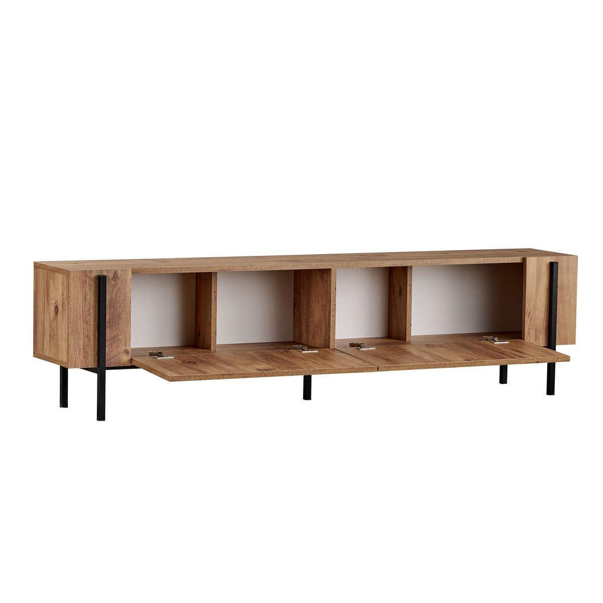 Norda Design Modern TV-bänk, 180 cm | 100 % melaminbelagd, metallben | Stilren och hållbar