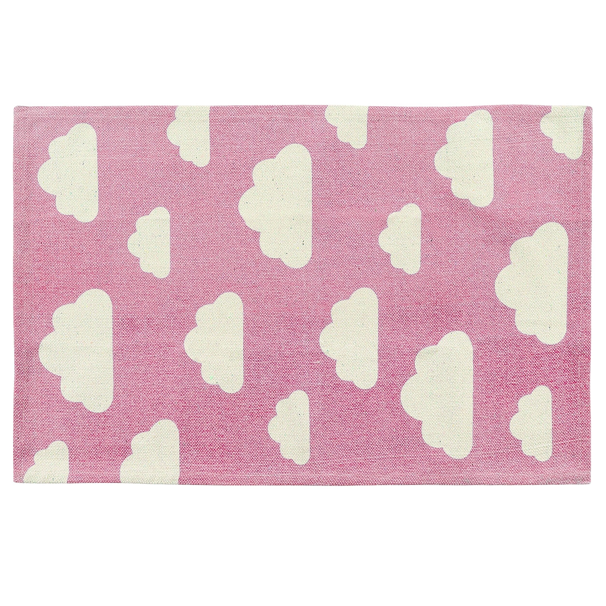 Barnmatta GWALIJAR Rosa 60 x 90 cm Bomull
