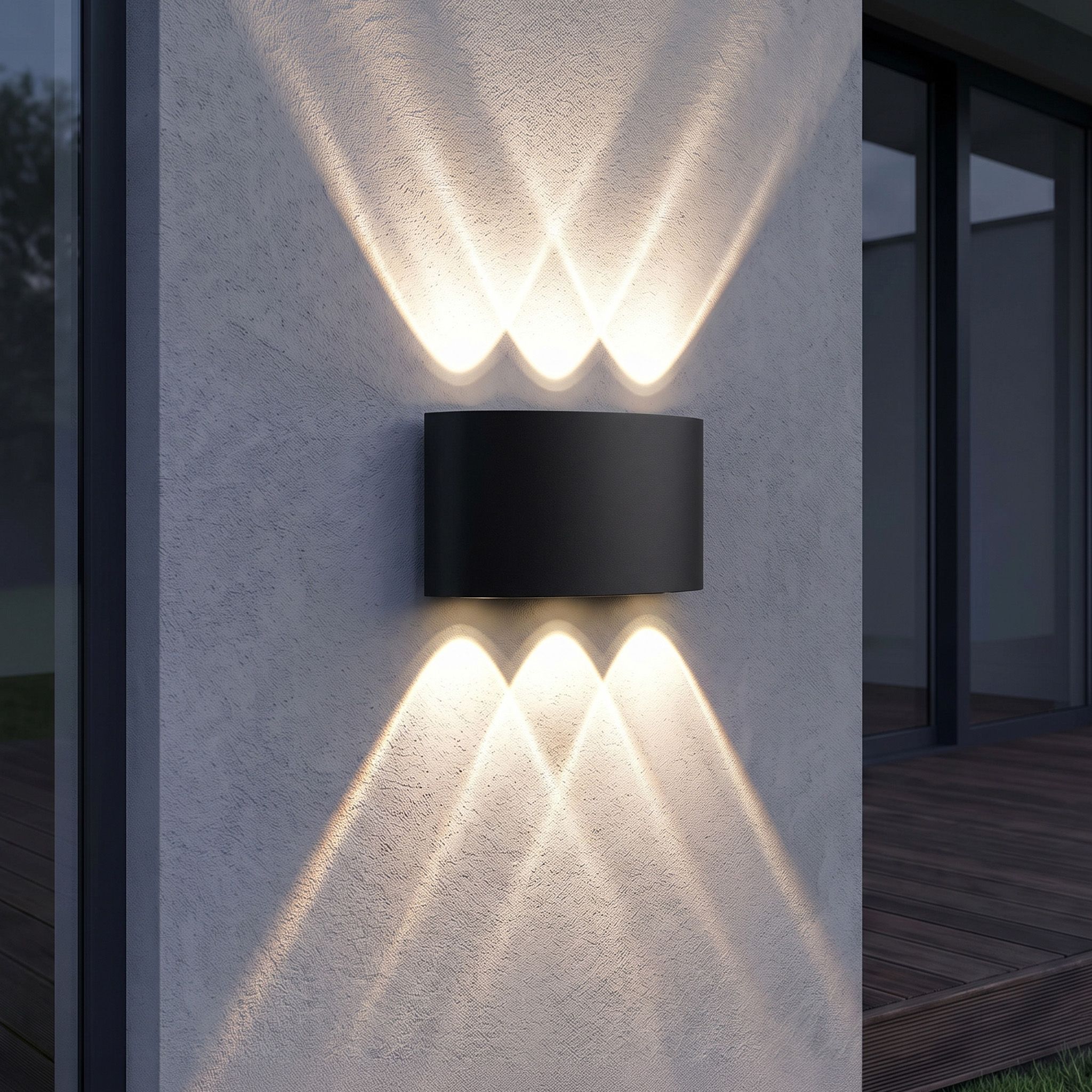 TOOLIGHT fasadlampa JNH040-6G svart, 4x16,8x7,9cm