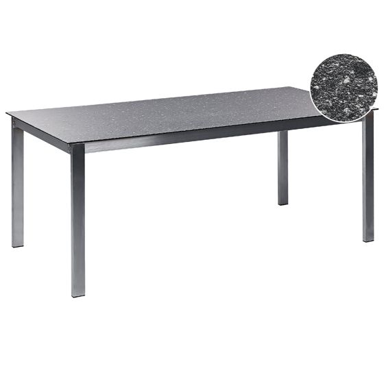 Trädgårdsmatbord COSOLETO 180 cm 90 cm Glas Svart
