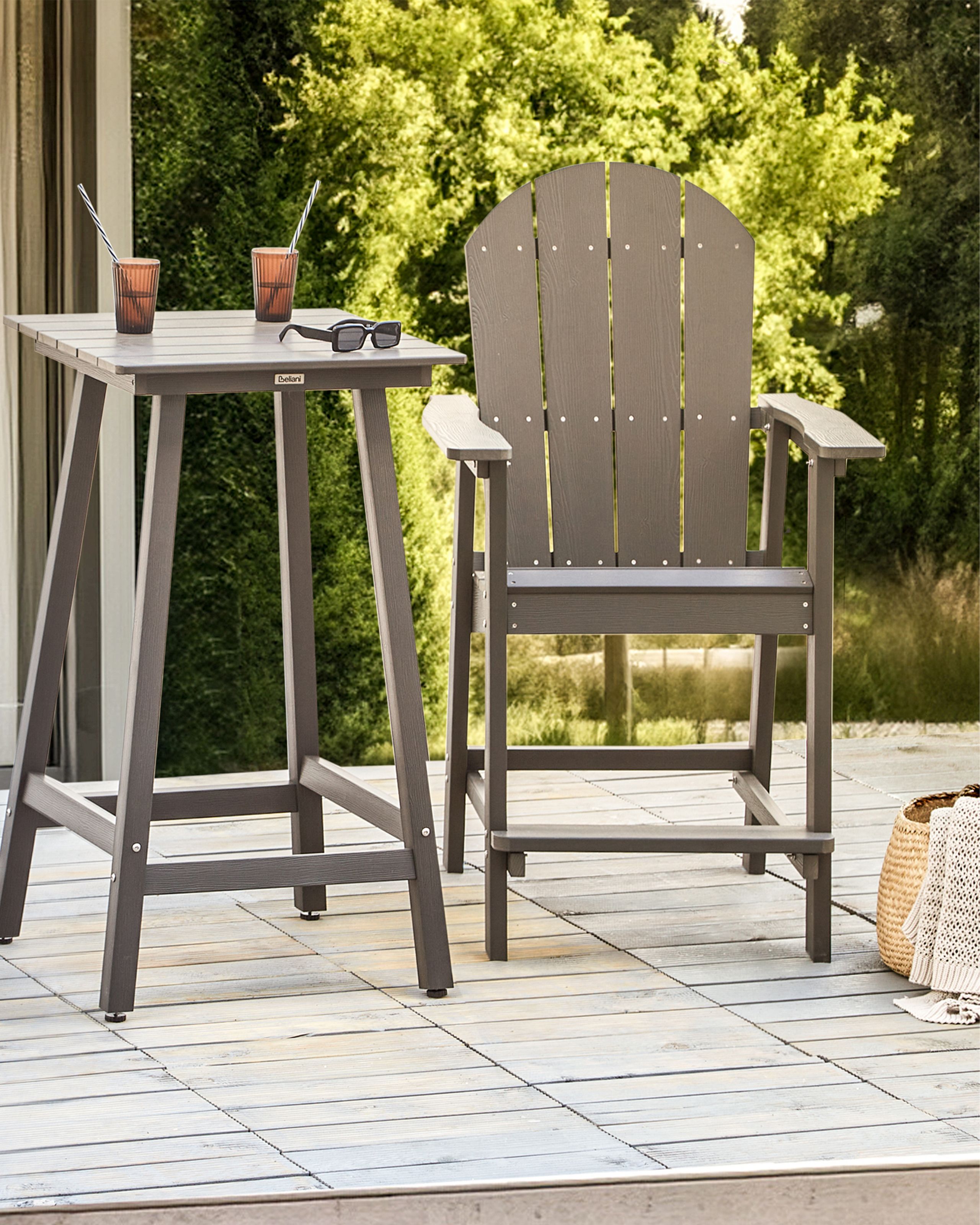 Trädgårdsbarstol ADIRONDACK Syntetiskt material Mörkgrå