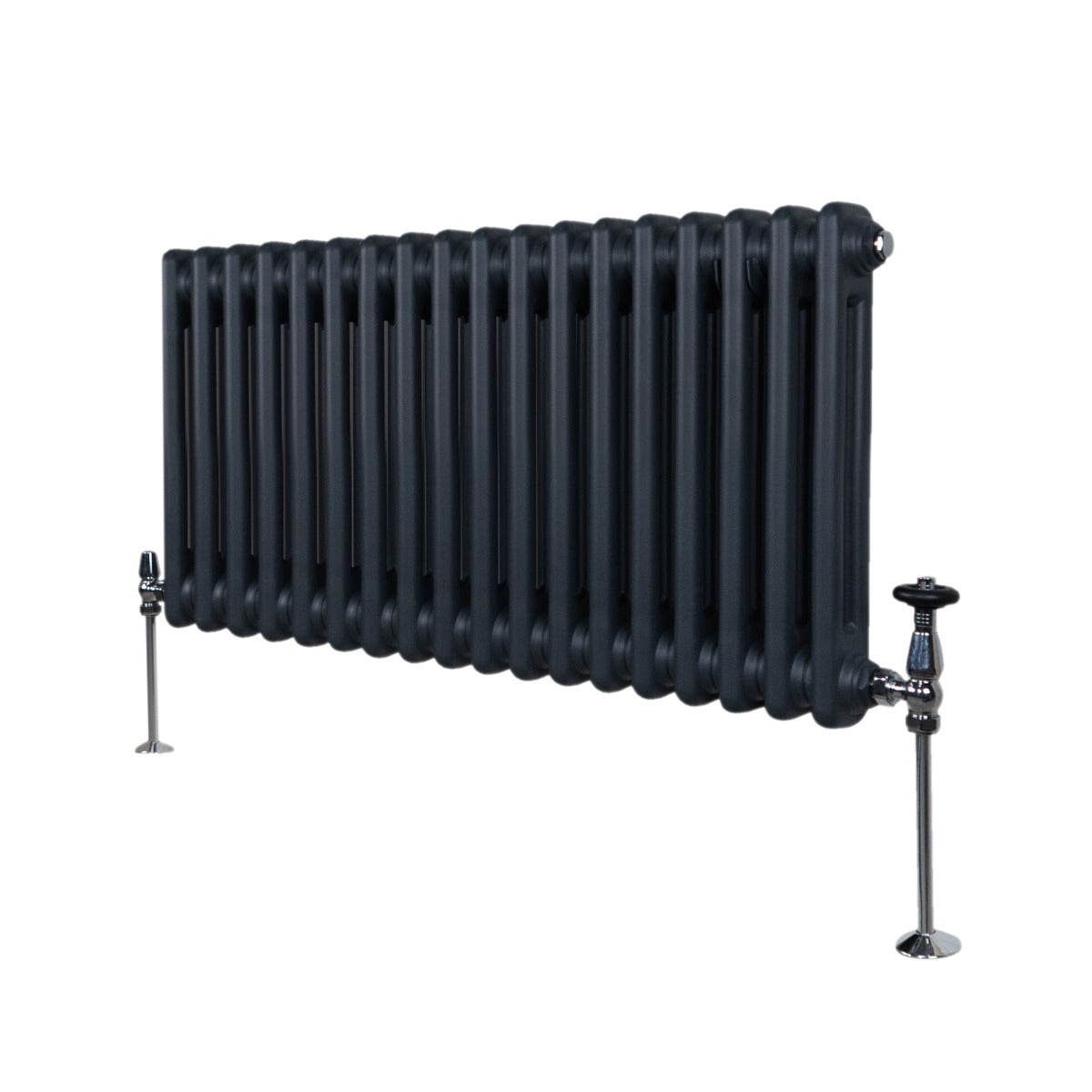 Traditionell radiator med 2 pelare - 300 x 832 mm - antracitgrå