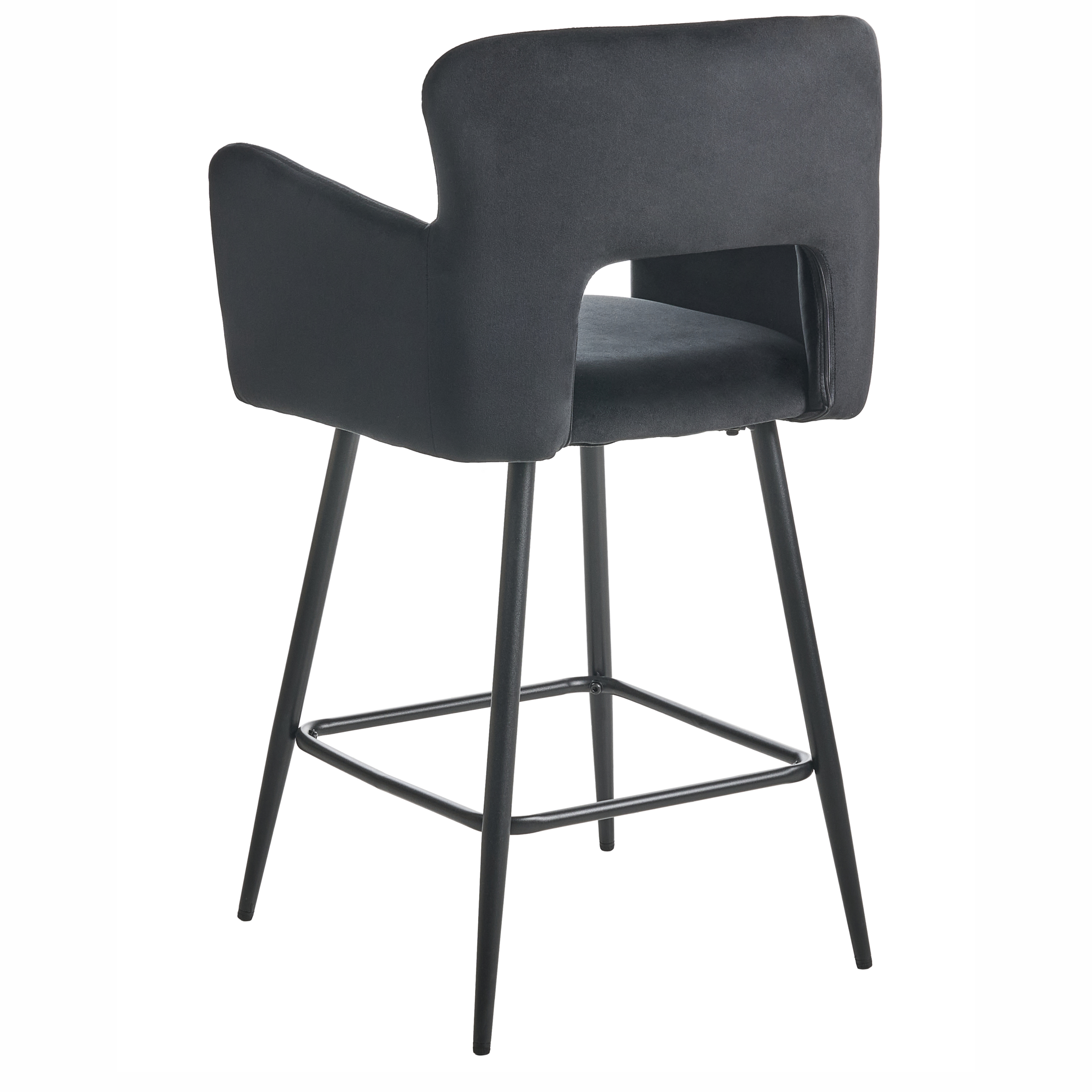 Set med 2 barstolar SANILAC Sammet Svart