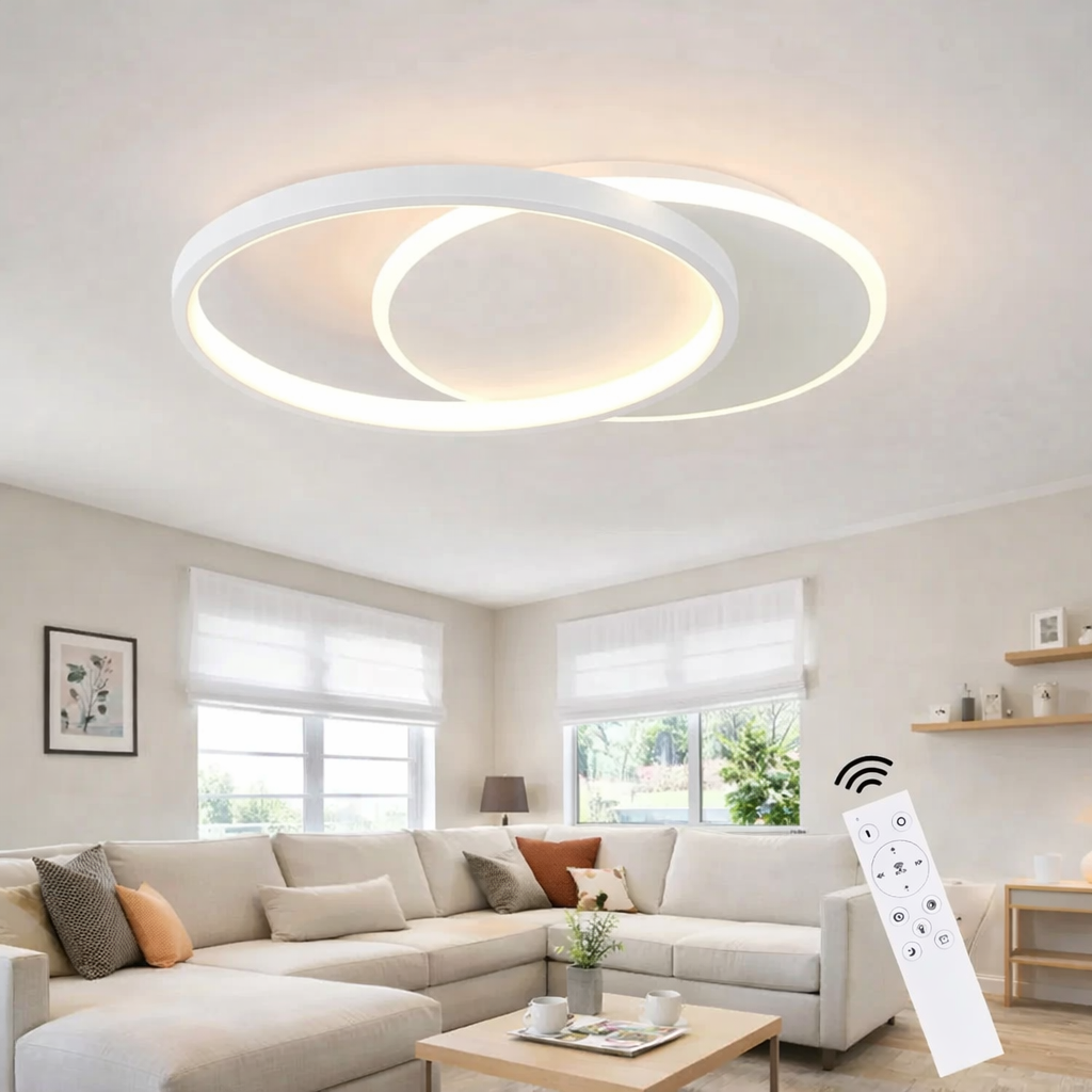 NETTLIFE LED - taklampa, dimbar, med fjärrkontroll, Taklampa, 35W, modern, platt, rund, 41CM