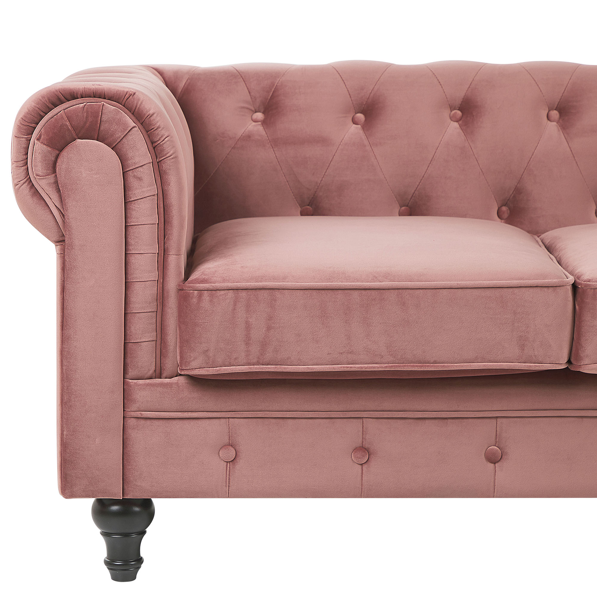 Soffa 3-sits CHESTERFIELD Sammet Rosa