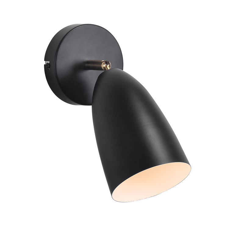 NETTLIFE svart, inomhusvägglampa - vintage, retro, sovrum, väggspotlight, GU10, utan glödlampa