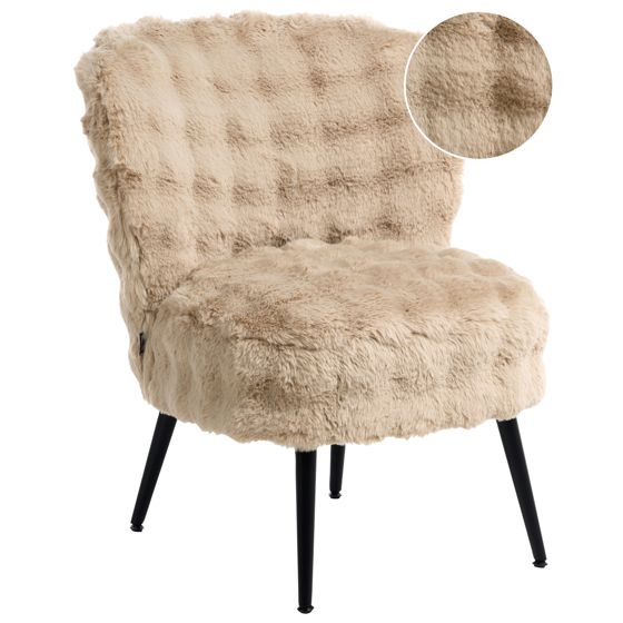 Fåtölj VOSS Fuskpäls Beige
