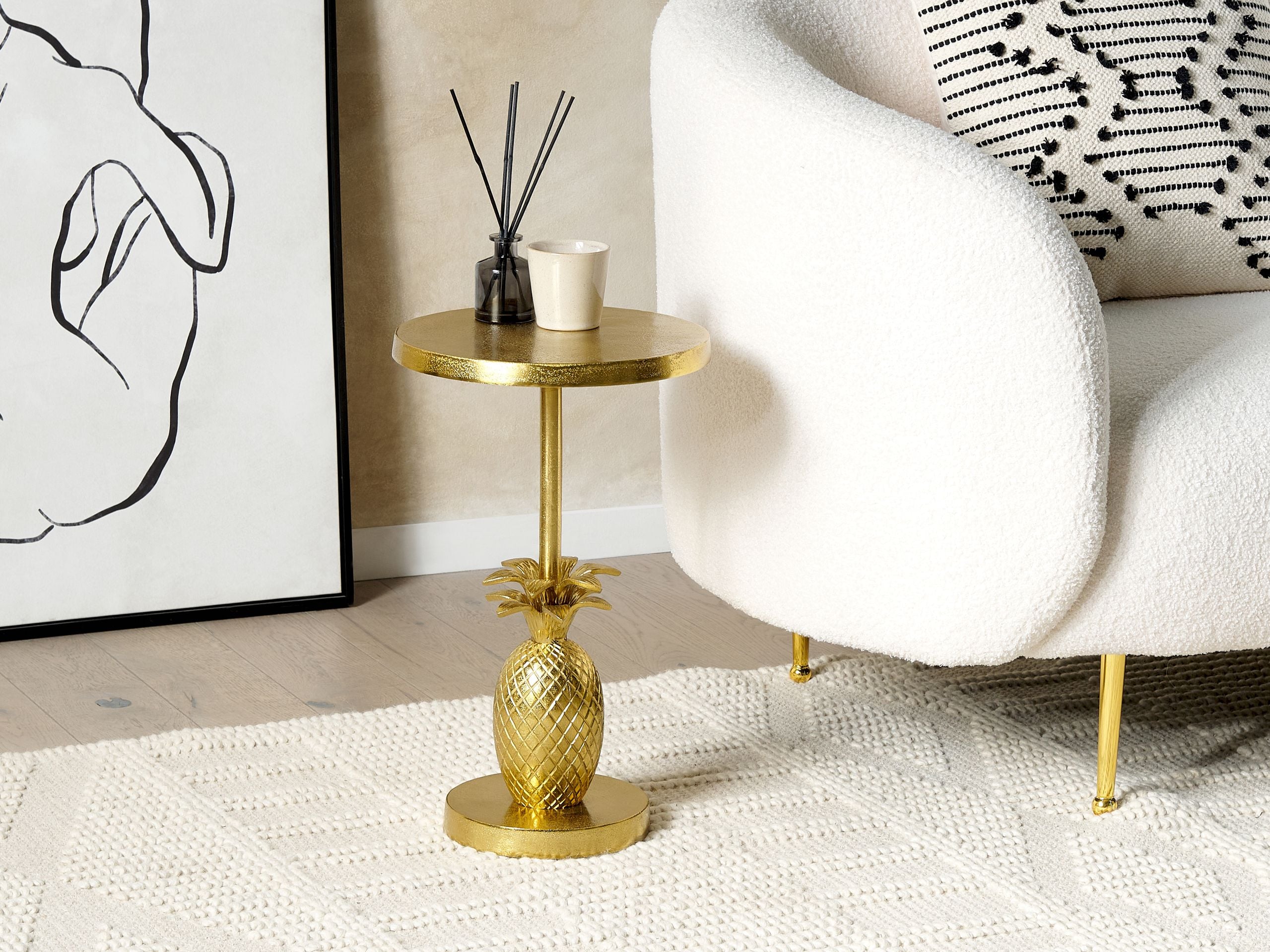 Sidobord PANNOUVRE Metall Guld