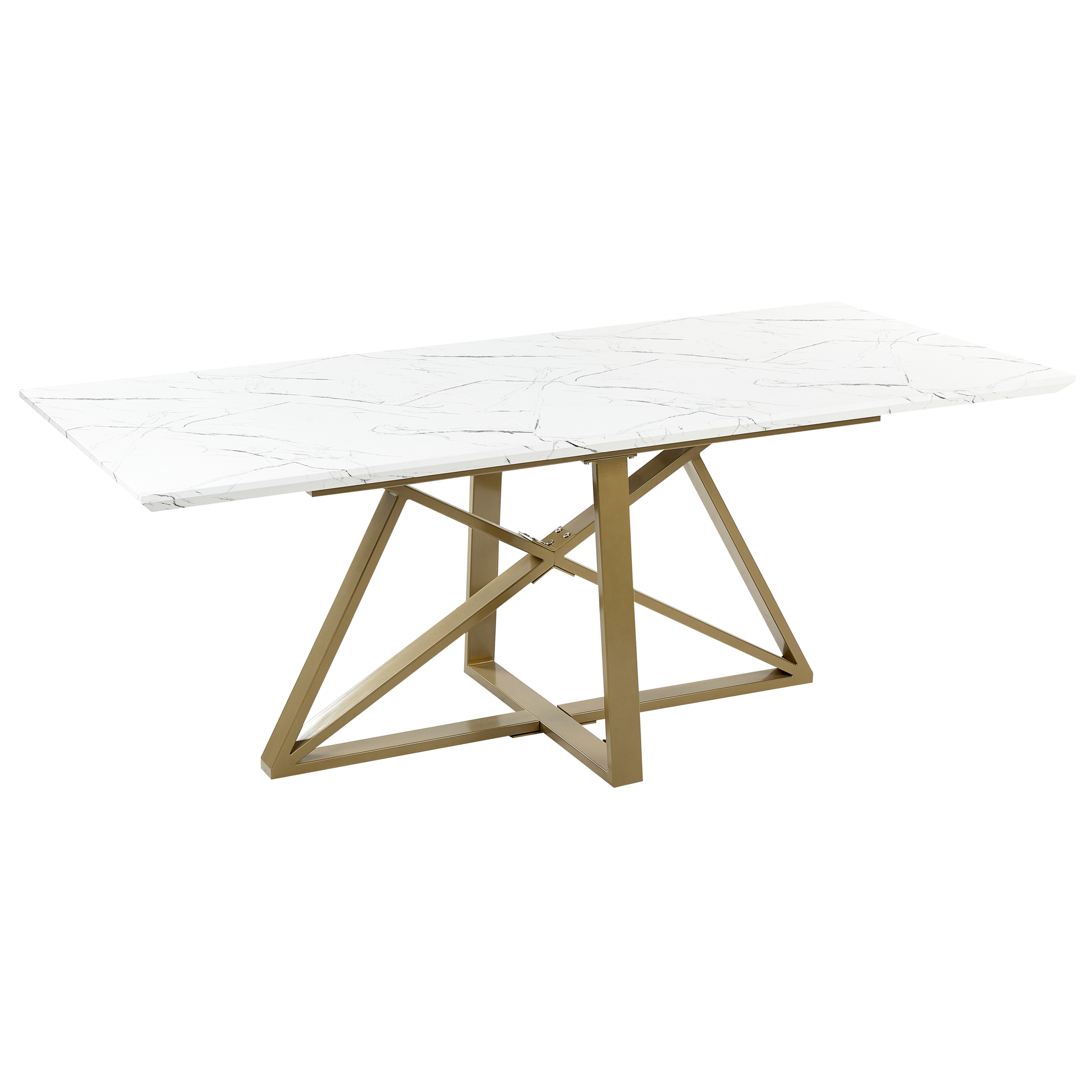Förlängningsbart matbord MAXIMUS Vit marmor 160/200 cm 90 cm