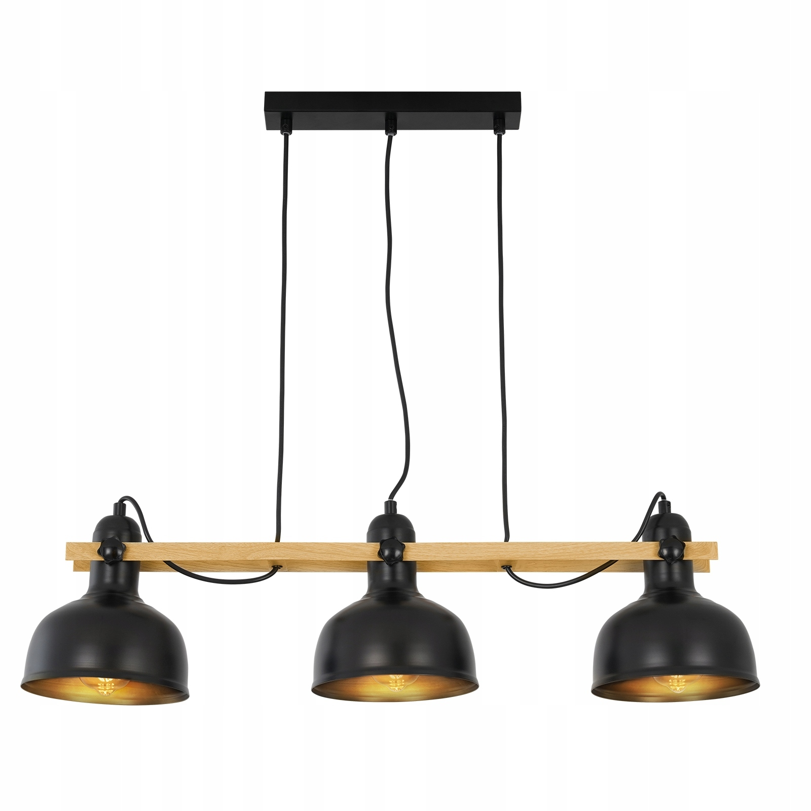NETTLIFE Vintage - pendellampa, 3 lampor, svart, retro, industriell, E27, max. 40w