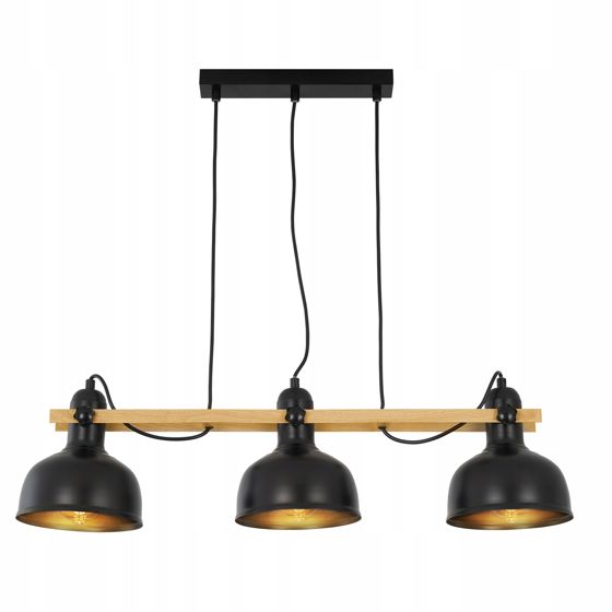 NETTLIFE Vintage - pendellampa, 3 lampor, svart, retro, industriell, E27, max. 40w