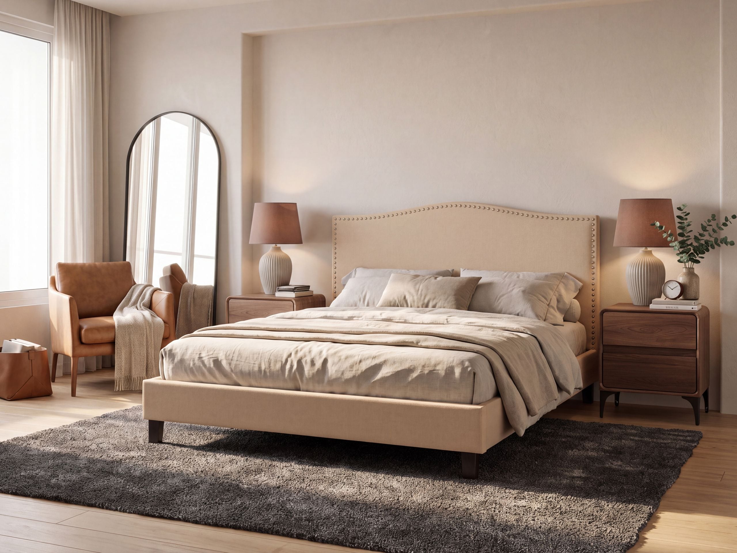 Säng med lamellram MONTPELLIER 160 x 200 cm Beige