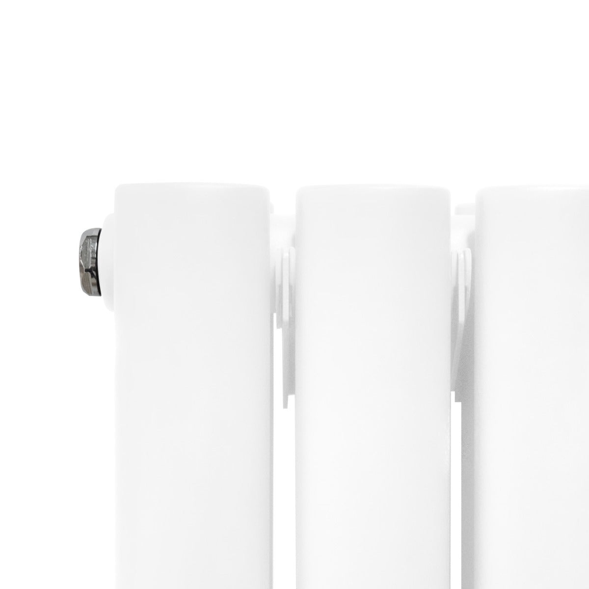 Oval spegelradiator med ventiler - 1800 mm x 500 mm - vit