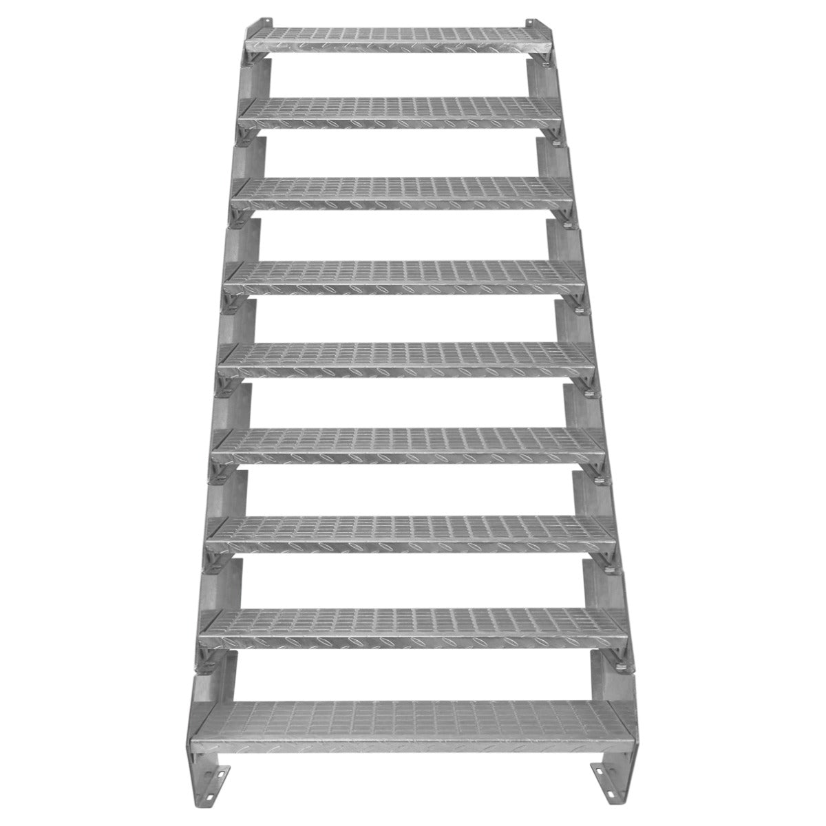 Justerbar galvaniserad trappa med 9 steg - 900 mm bred