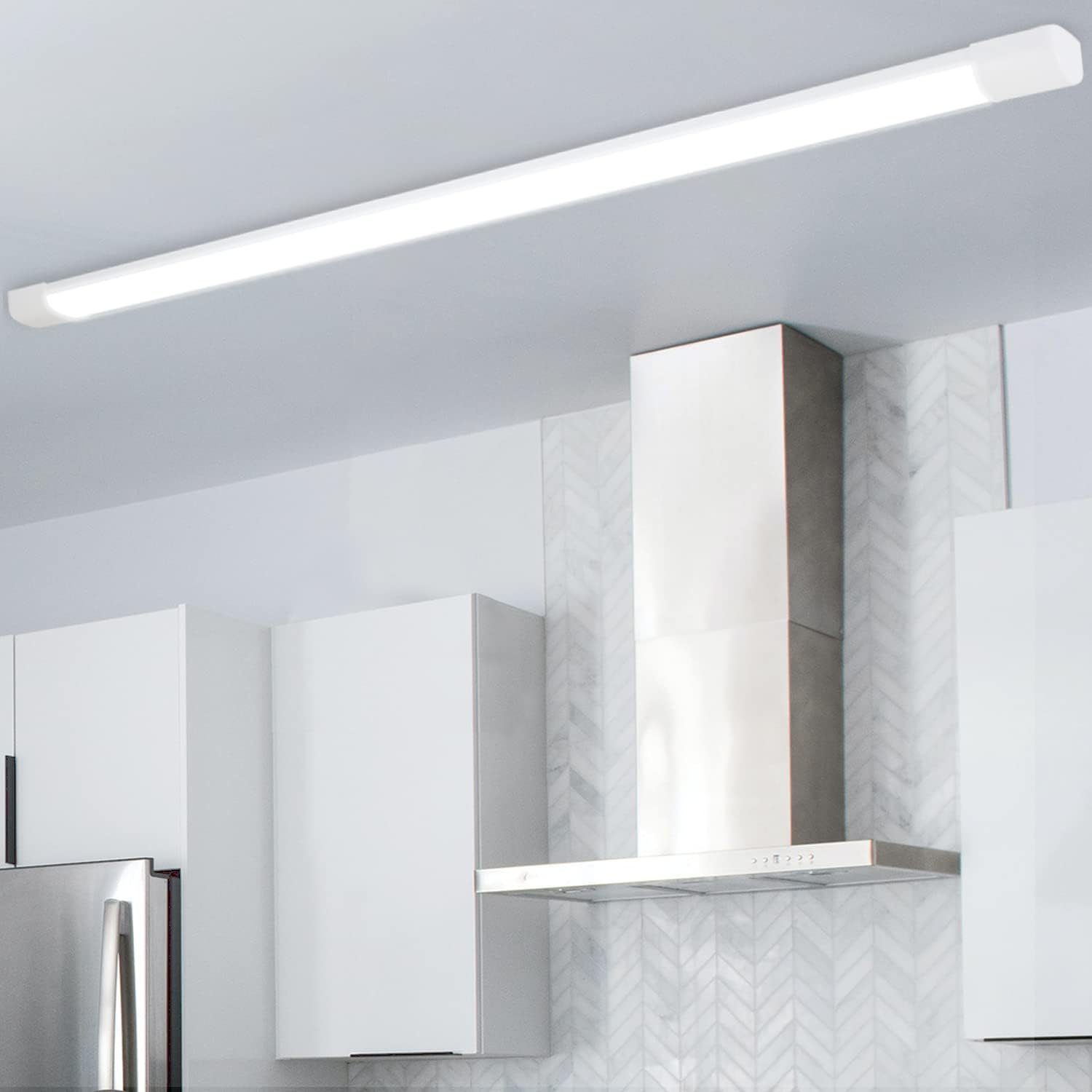 NETTLIFE LED - taklampa, 120 cm, 36 W, rörlampa, för våtrum, 4000K källarlampa, neutralvit, lång ljuskägla, 180°