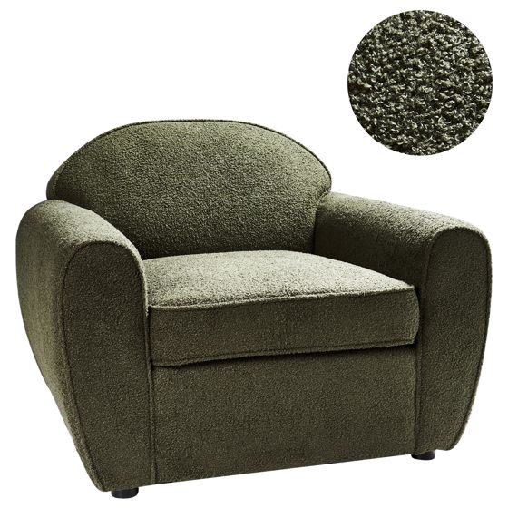 Fåtölj ELLEDE Bouclé Mörkgrön