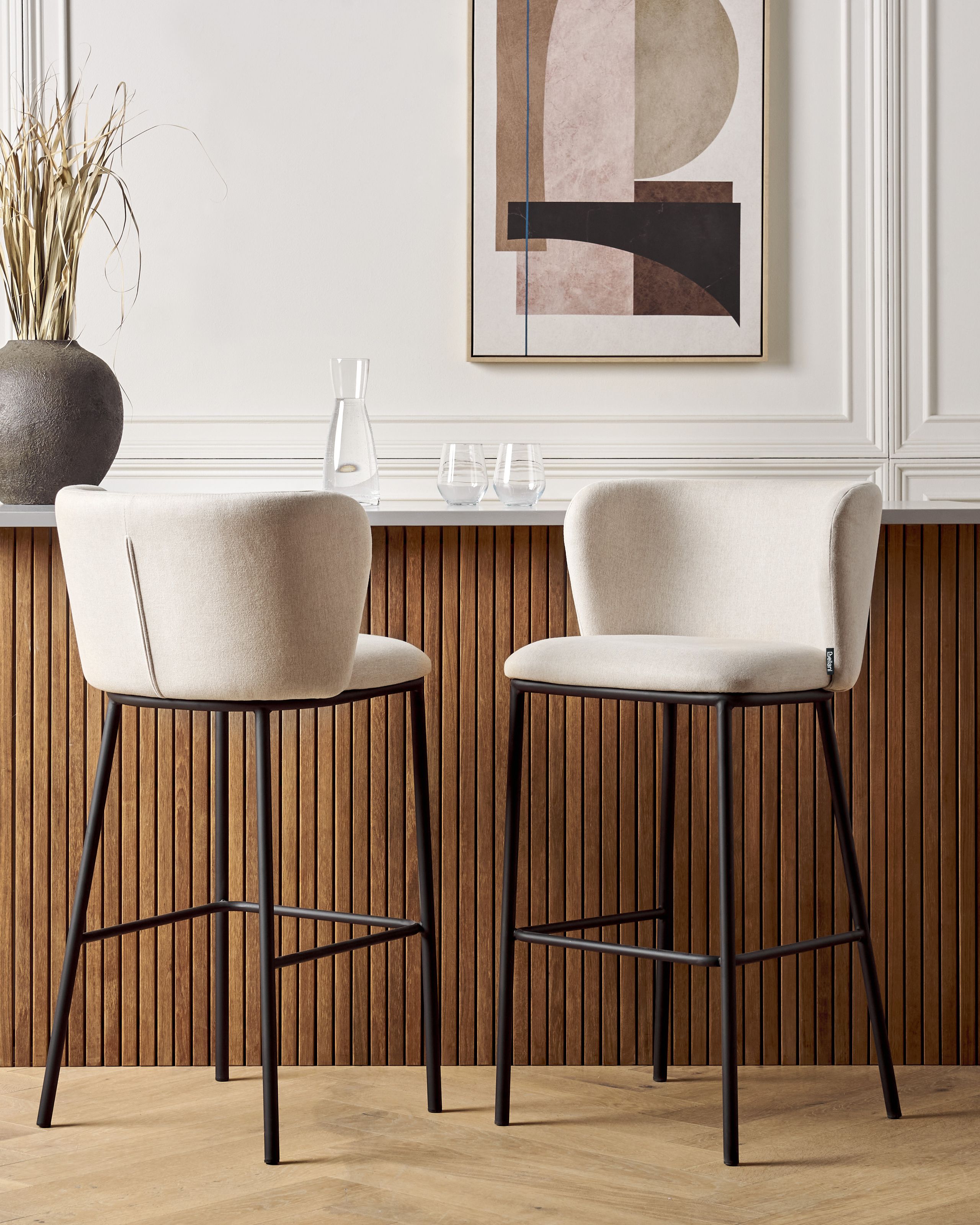 Set med 2 barstolar MINA Off-White