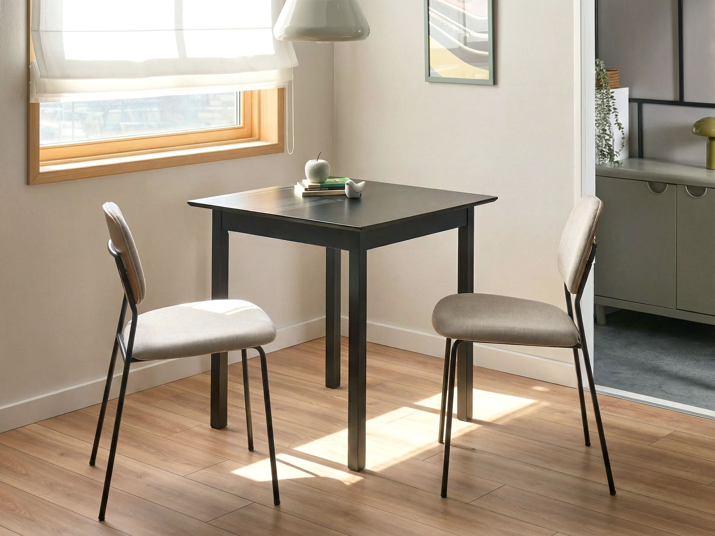 Matbord VERITAS Svart 75 cm 75 cm Furu