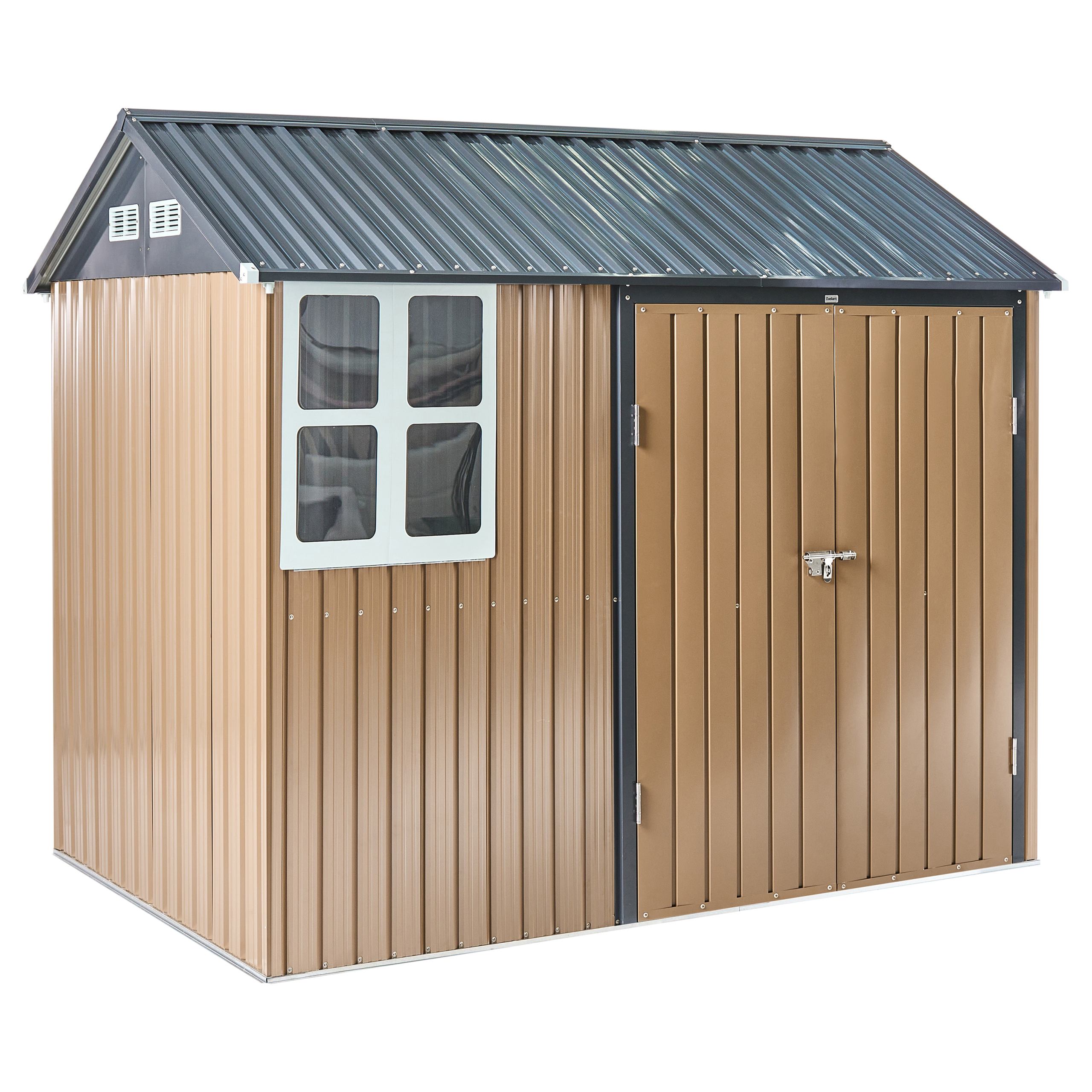 Trädgårdsskjul NOCCIANO 248 cm 161 cm Metall Brun