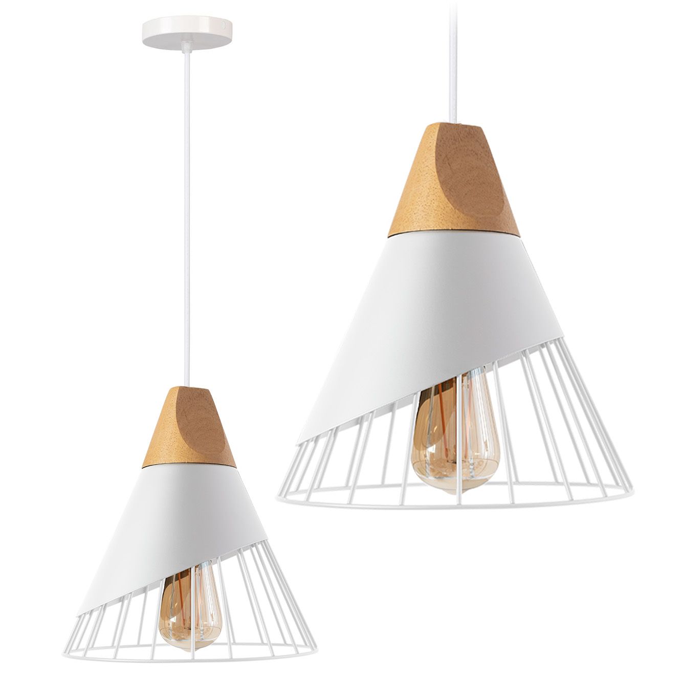 TOOLIGHT hängande taklampa APP226-1CP Vit 25,5x25x90cm